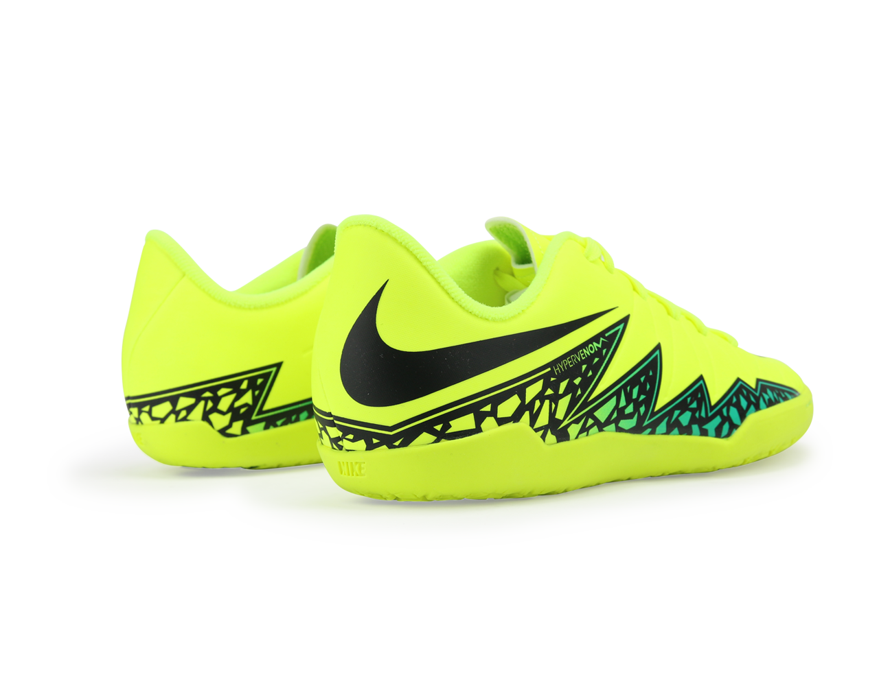 Nike Kids Hypervenom Phelon II Indoor Soccer Shoes Volt Black/Hyper Turquoise/Clear Jade、mySite、noshort