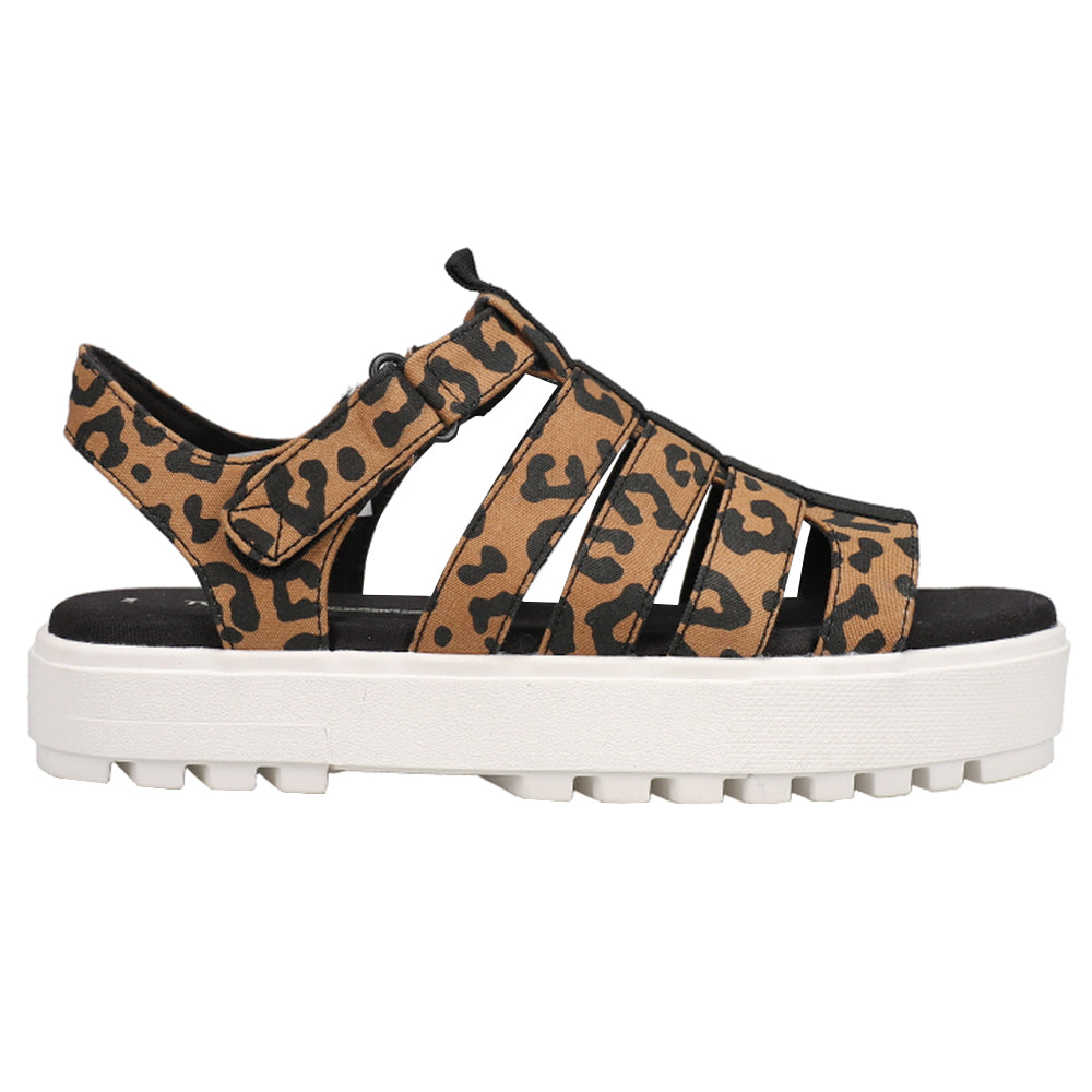 Fisherman Lug Leopard Print Platform Sandals、mySite、gtrtttuynbv