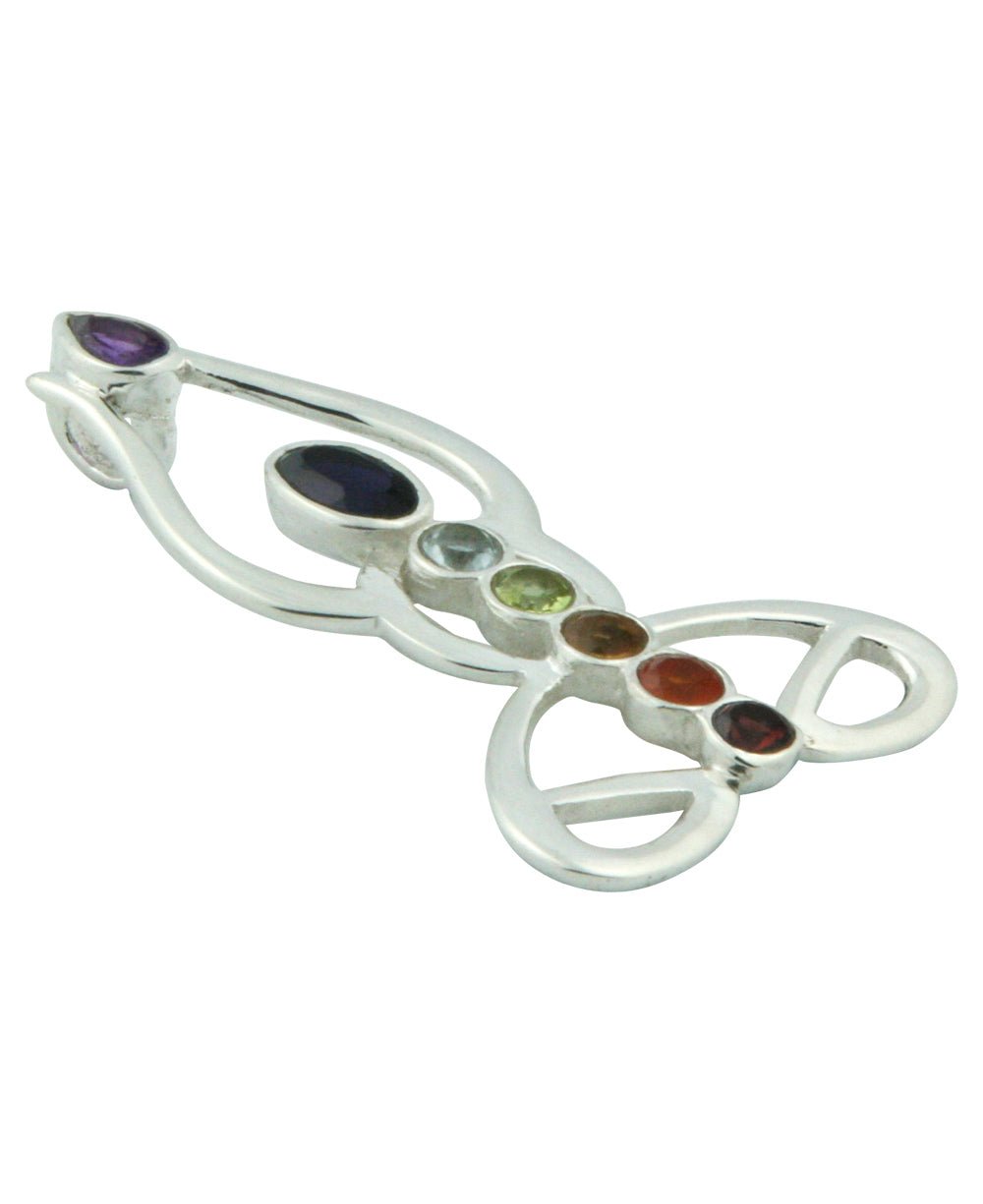 Sterling Silver Abstract Chakra Figure Pendant、mySite、topwebapps