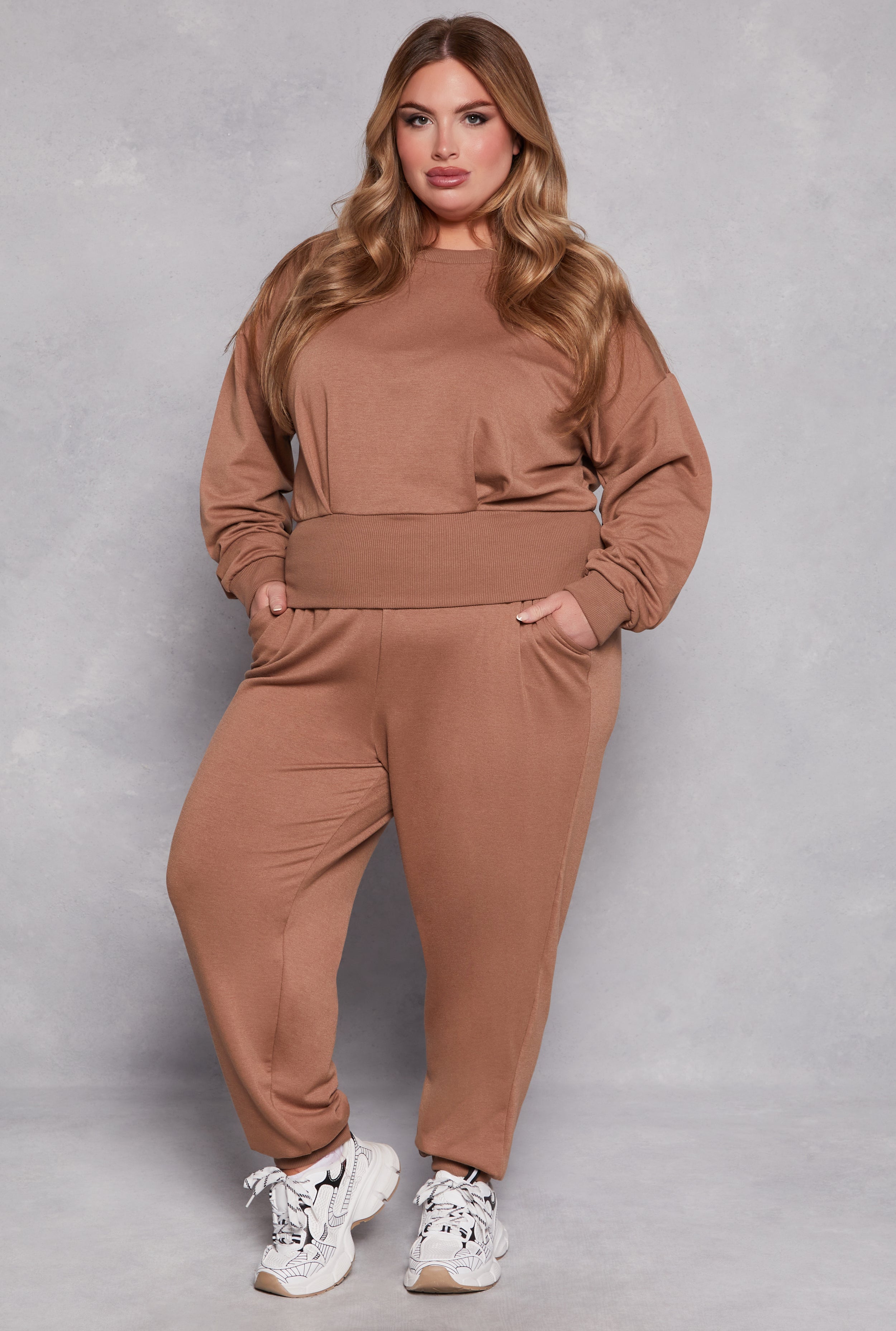 Plus Size High Waisted Drawstring Joggers、mySite、camillekostekn