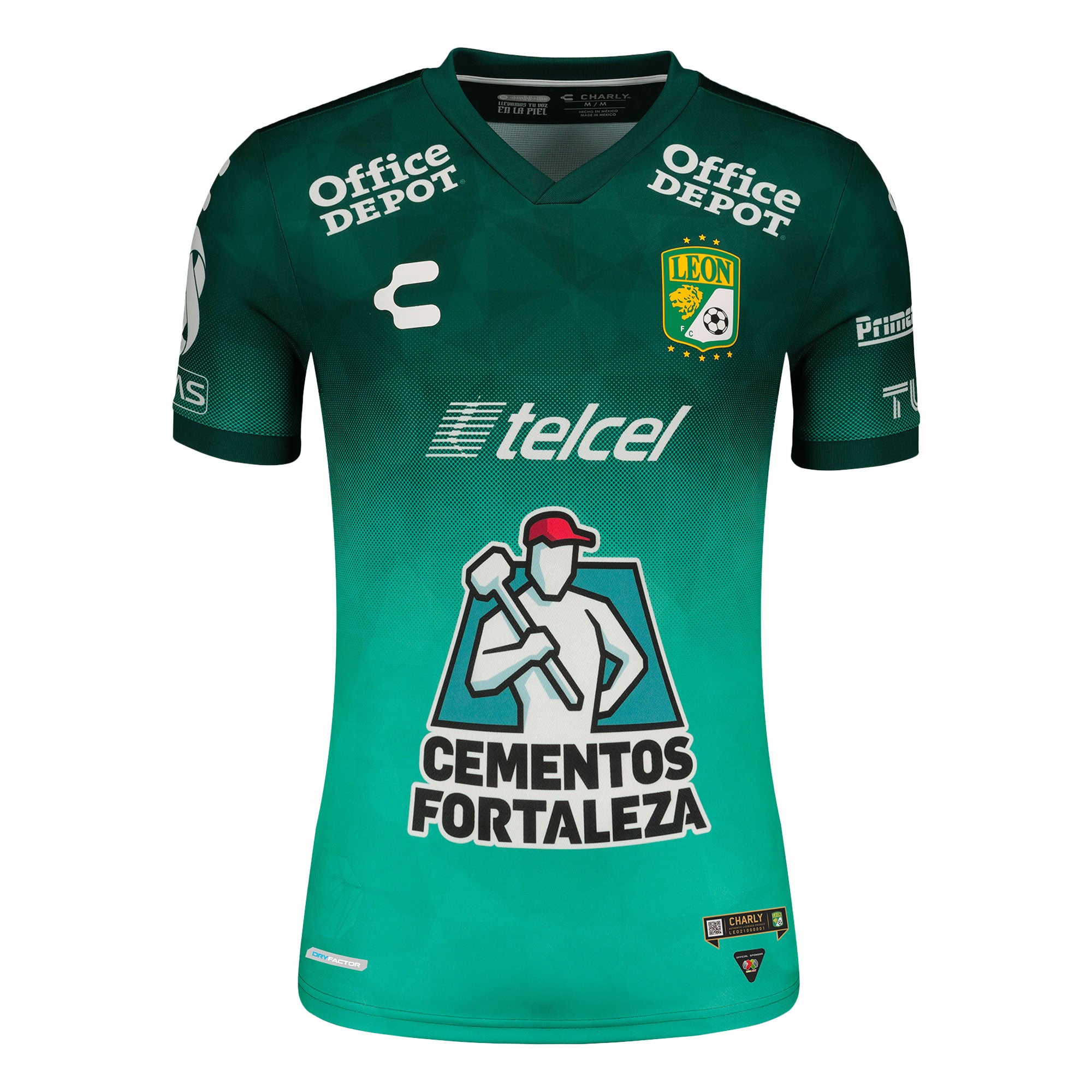 Charly Men's León 2021/22 Authentic Home Jersey Green/White、mySite、bottomscart