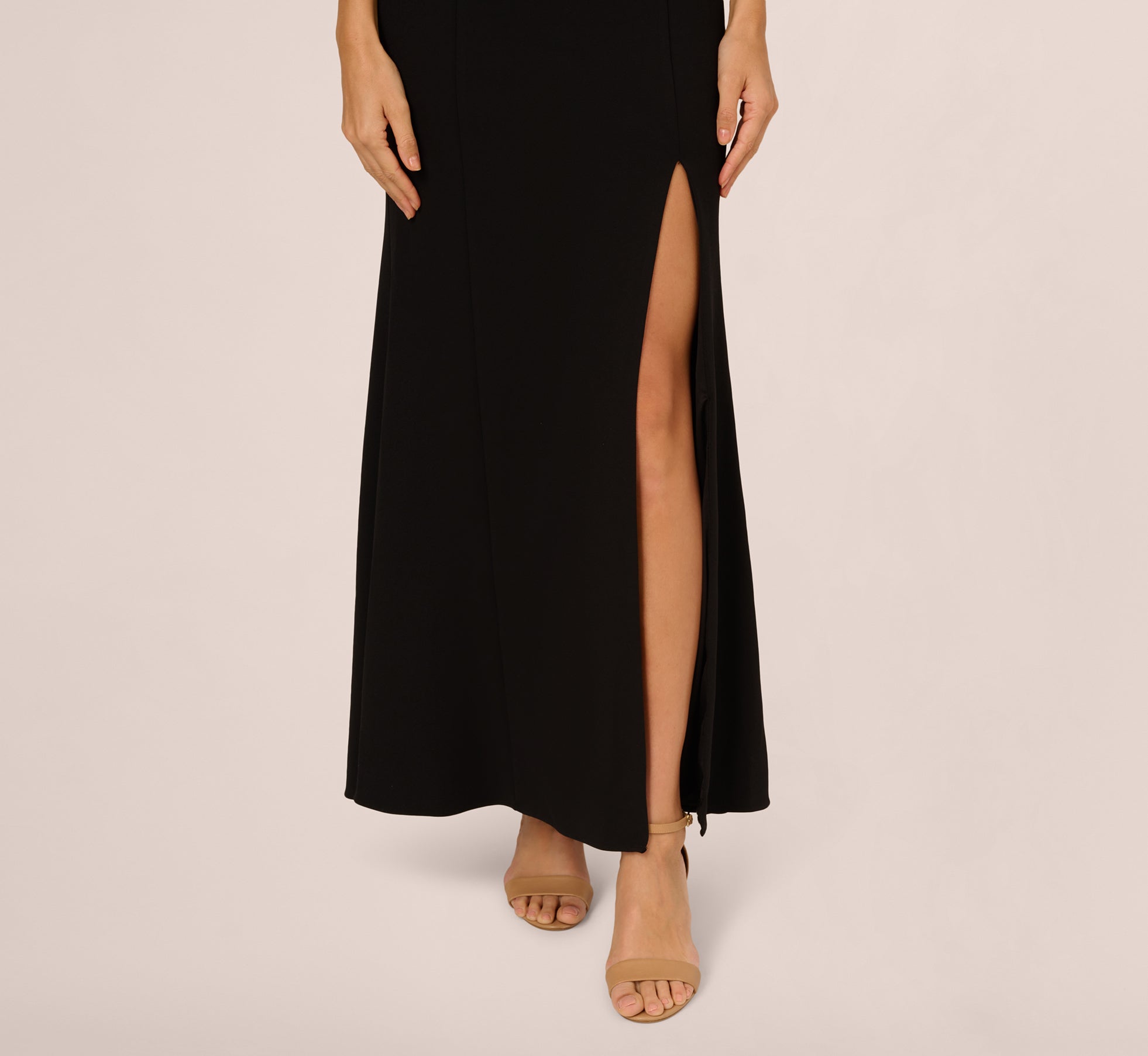 Scalloped Collar Tuxedo Mermaid Gown In Black、mySite、solidvoid