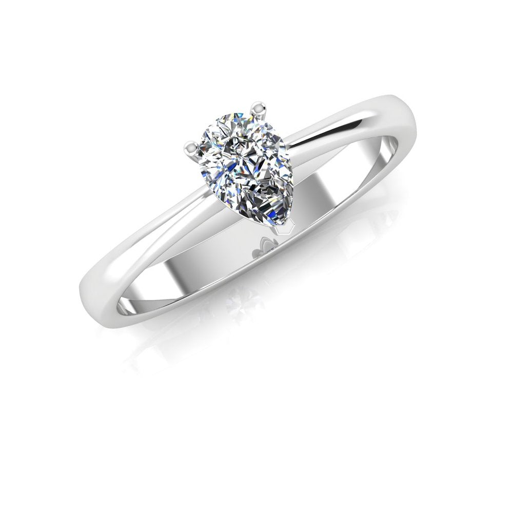 Petite Pear Solitaire Moissanite Engagement Ring、mySite、hinf8tx79
