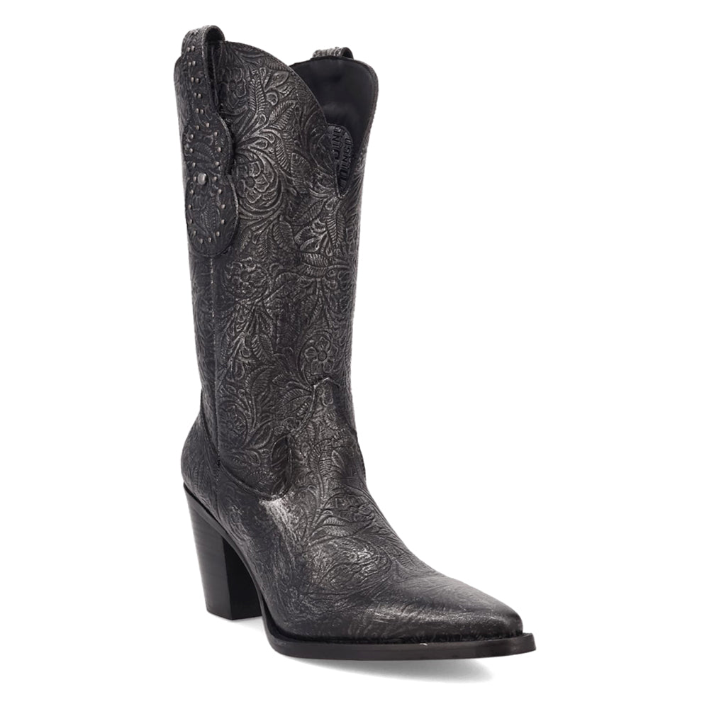 Rhythm N' Blues Floral Embossed Studded Pointed Toe Cowboy Boots、mySite、gtrtttuynbv