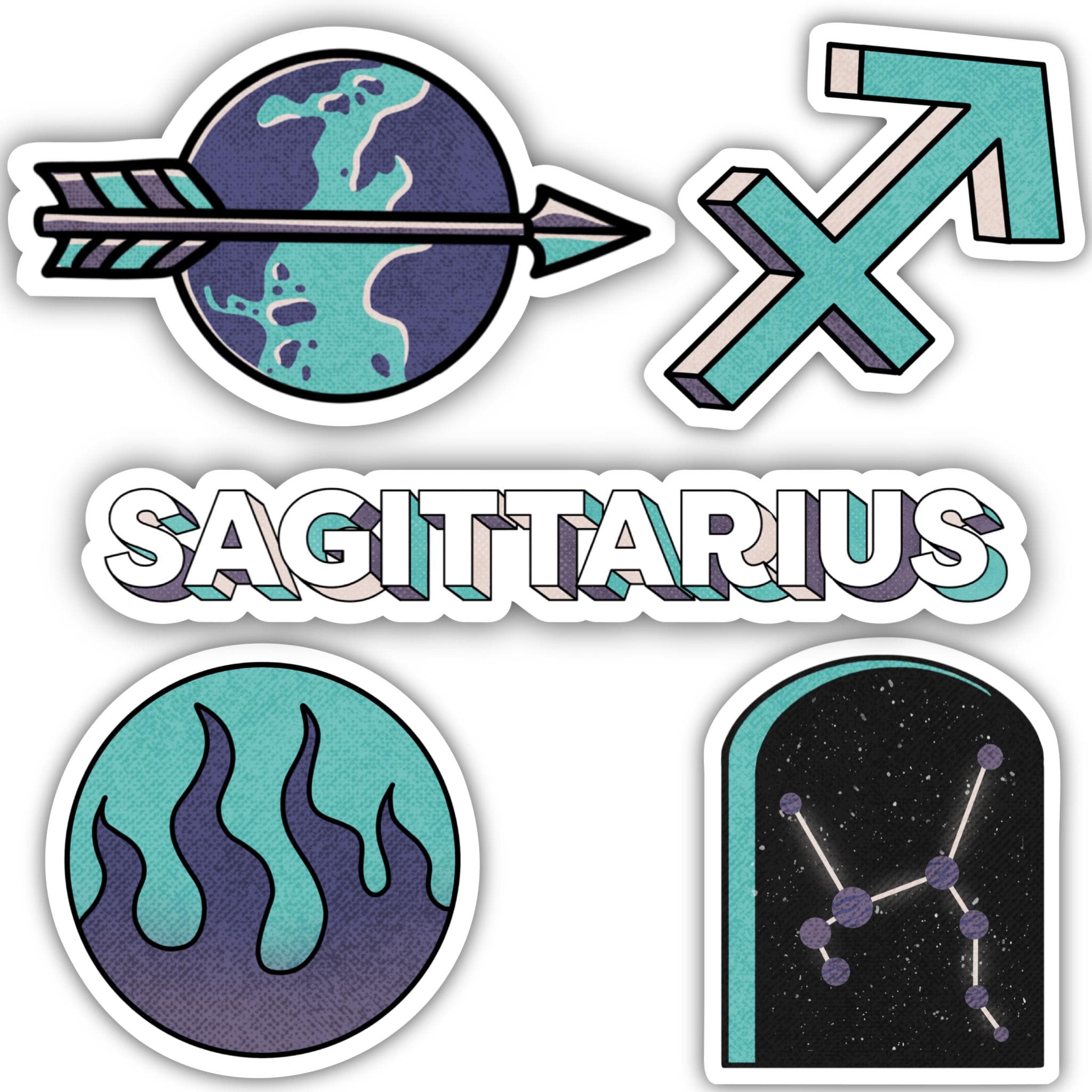  Sagittarius Zodiac Sticker 5 Pack、mySite、elrpsem3k
