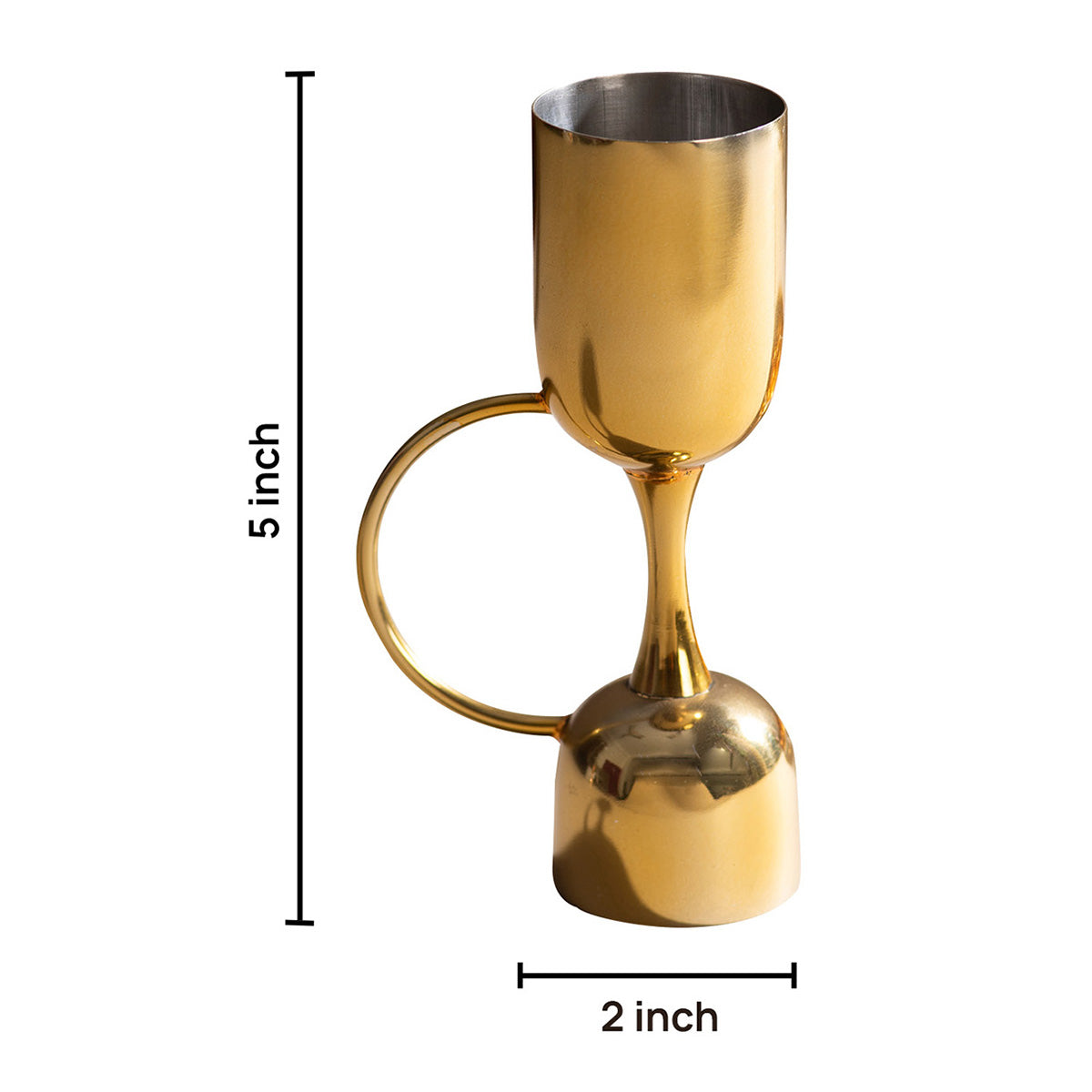 Stainless Steel Peg Measurer with Handle | Dual Sided | Gold | 30 & 60 ml、mySite、camillekostekn