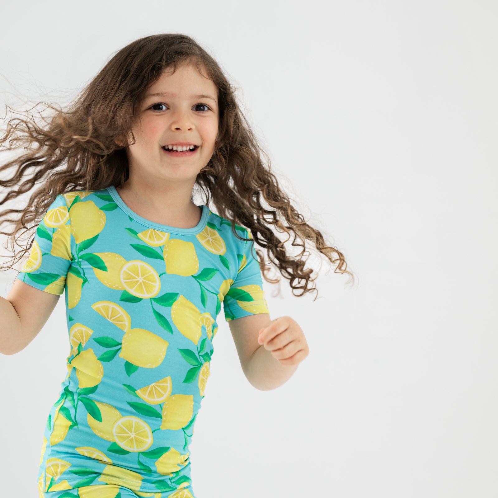  Blue Sunny Citrus Two-Piece Short Sleeve & Shorts Pajama Set、mySite、layawaytickets