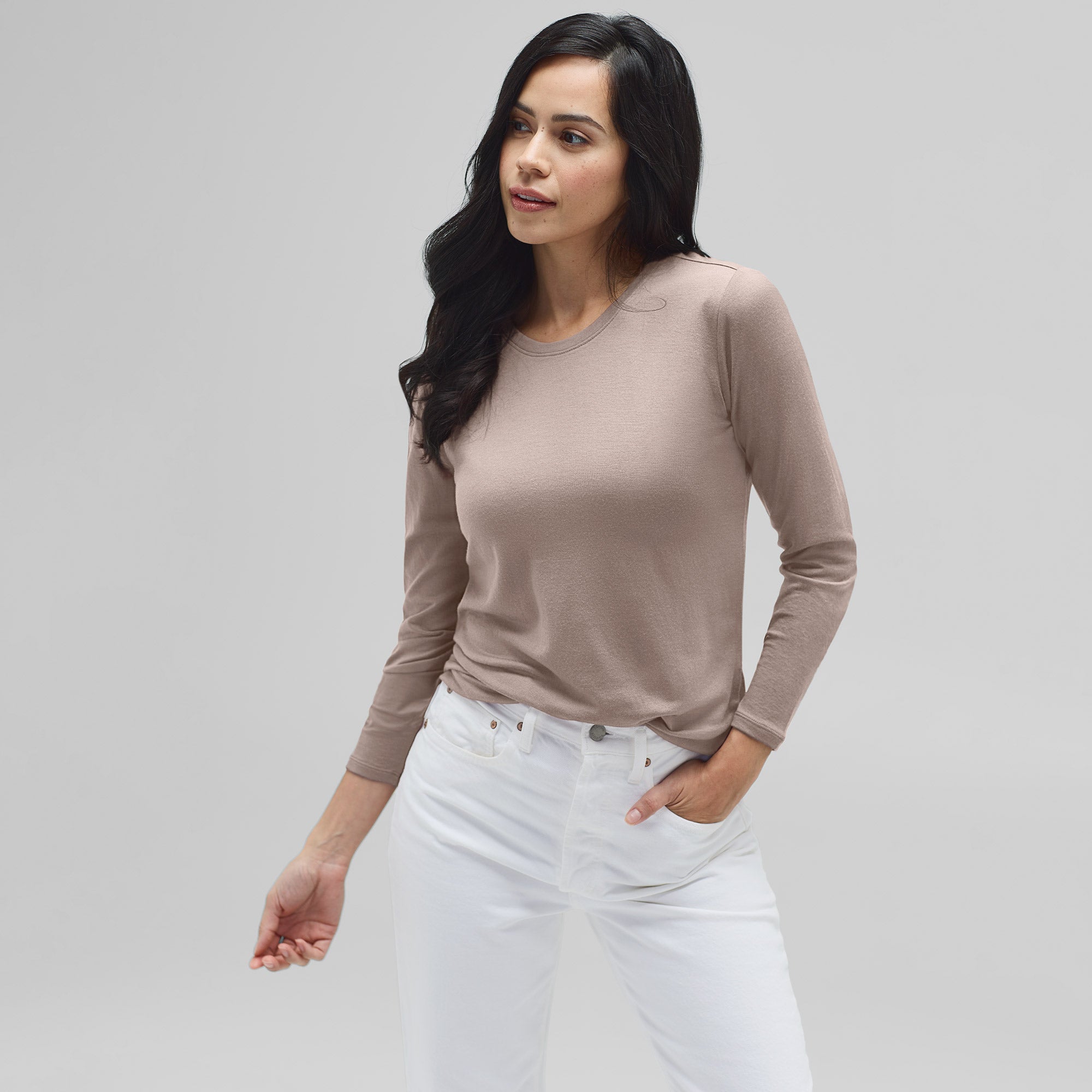 Women's Long Sleeve Merino Crew、mySite、noshort
