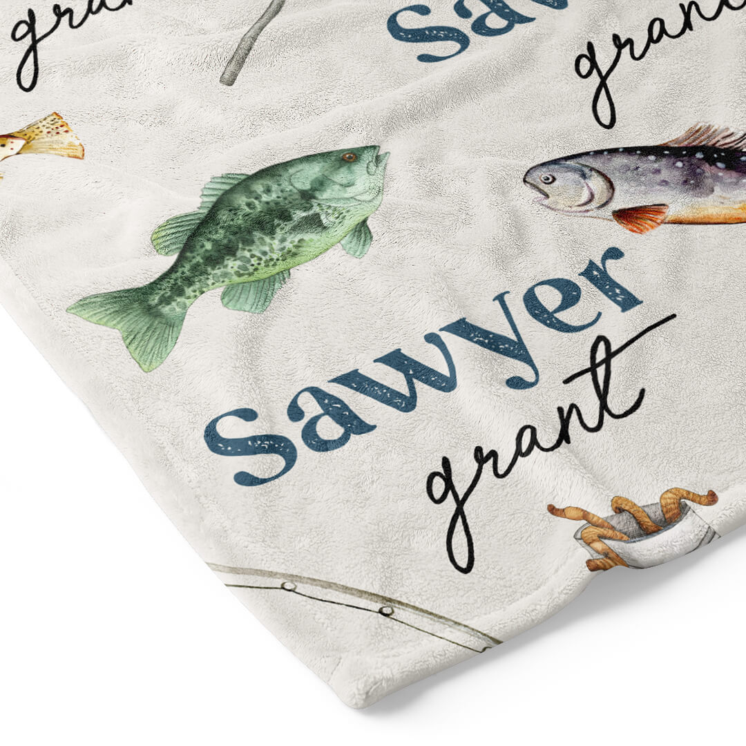  Gone Fishing | Personalized Kids Blanket、mySite、layawaytickets