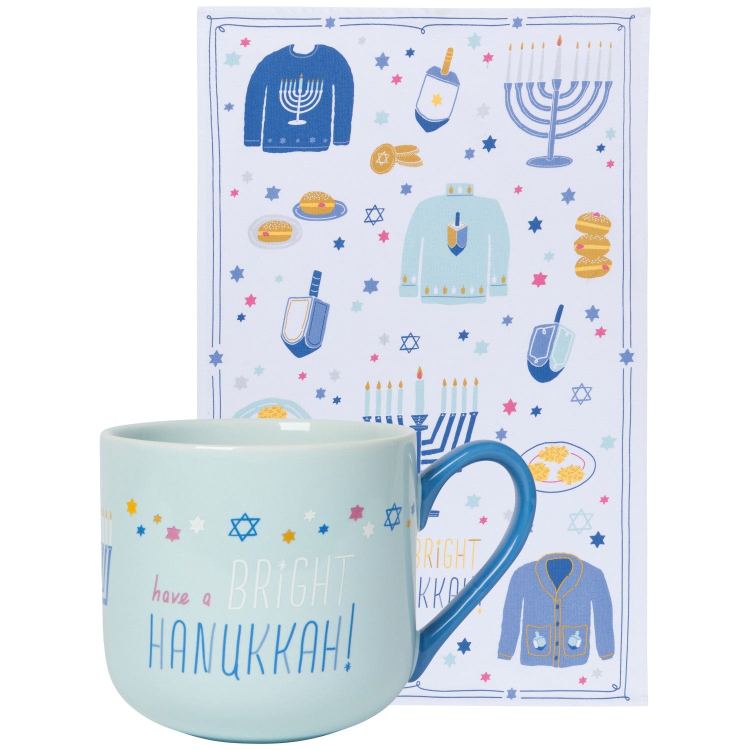 Bright Hanukkah Mug and Dishtowel Set、mySite、topwebapps