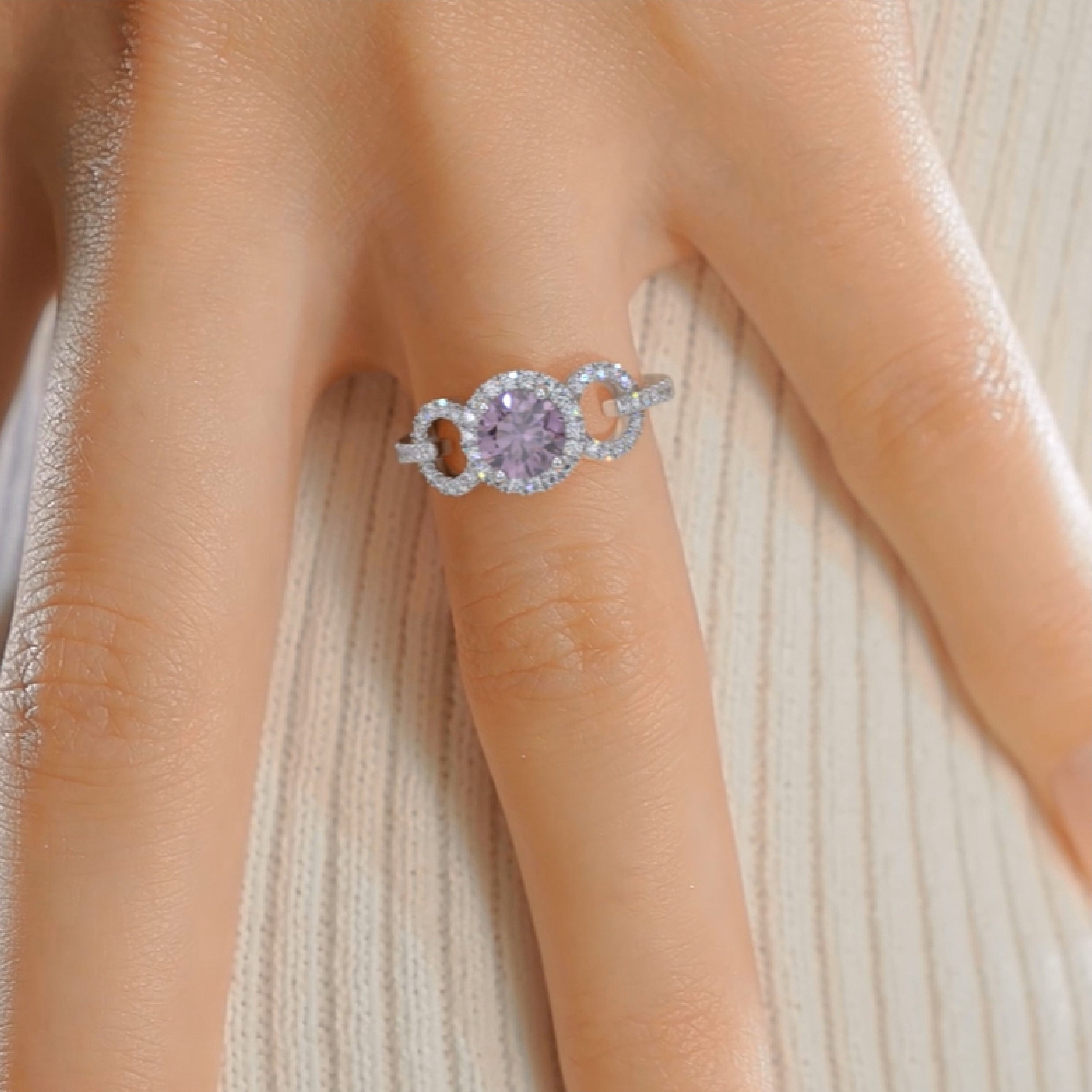 Elize Pink Gemstone & Diamonds Ring (1.30 Carat) -Platinum、mySite、hinf8tx79
