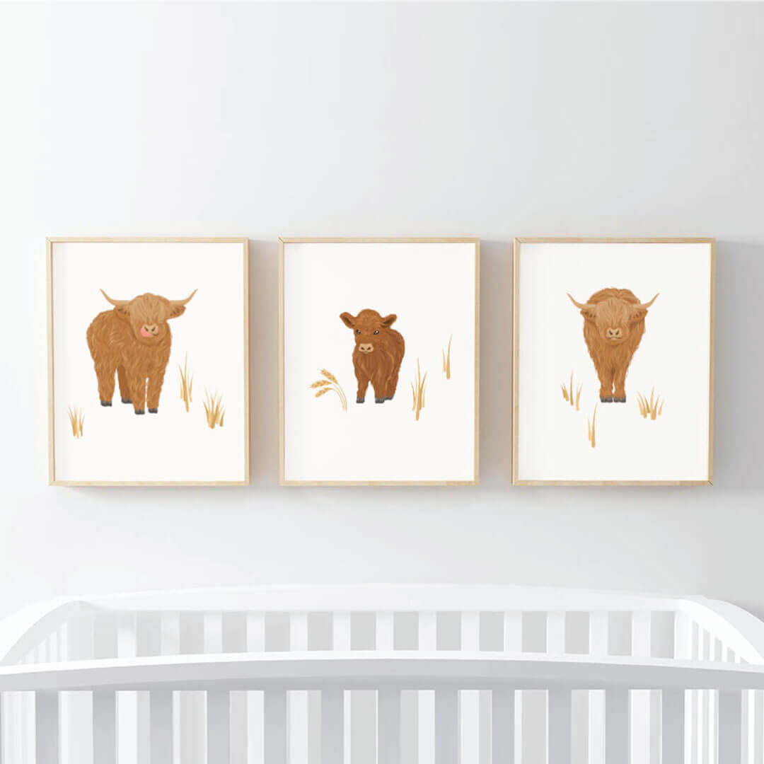  Happy Highland Cows Bundled Digital Nursery Art、mySite、layawaytickets