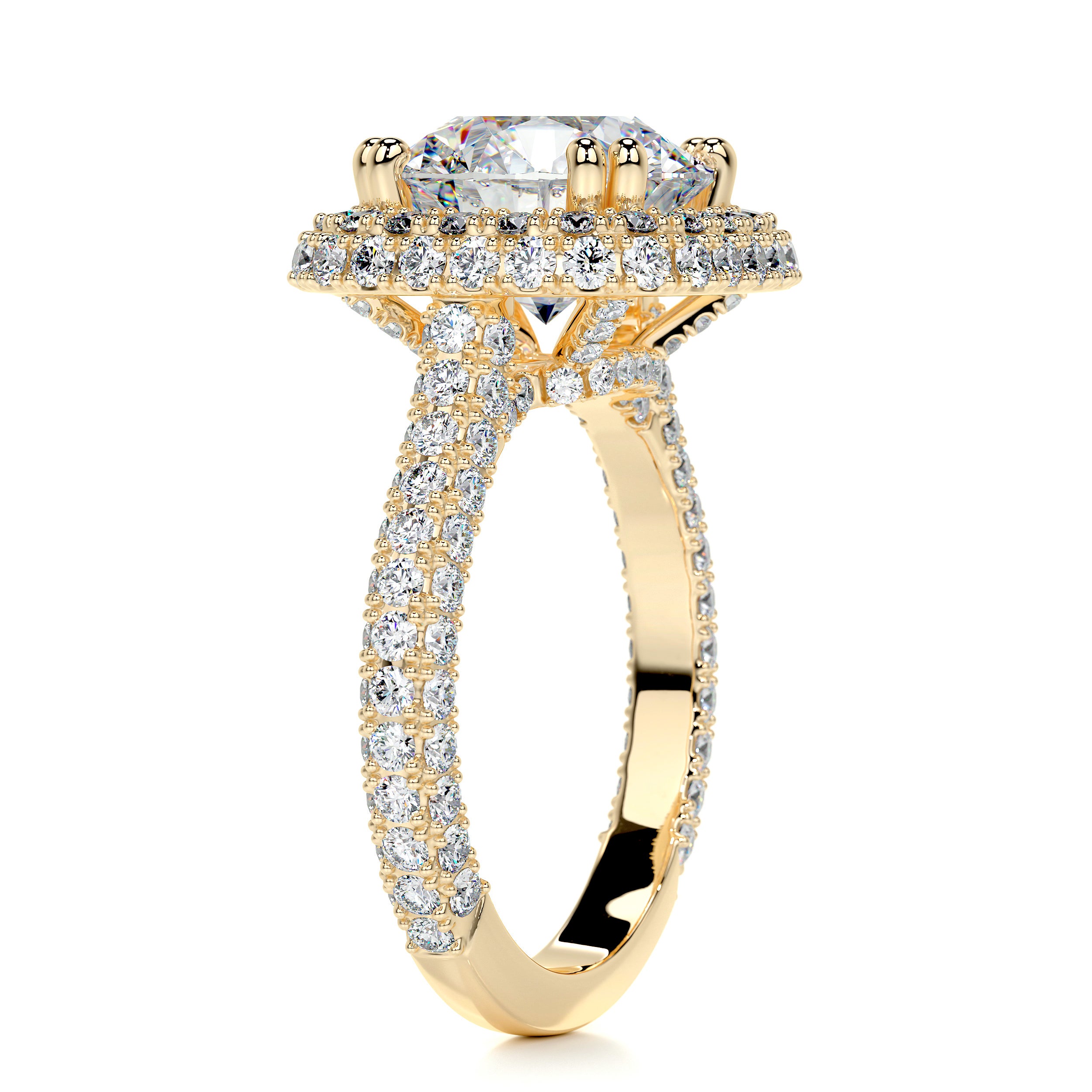 Ava Moissanite & Diamond Ring -18K Yellow Gold、mySite、hinf8tx79