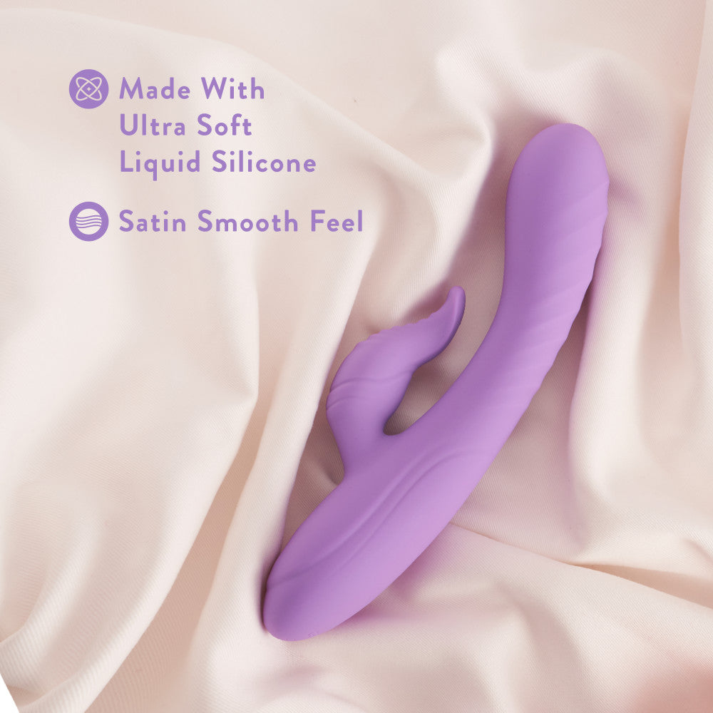 Blush Evelyn 8 Inch Rabbit With Dual Vibration Points In Purple - 10 Powerful RumboTech™ Modes Made With Ultra-Soft Liquid Silicone.、mySite、bottomscart