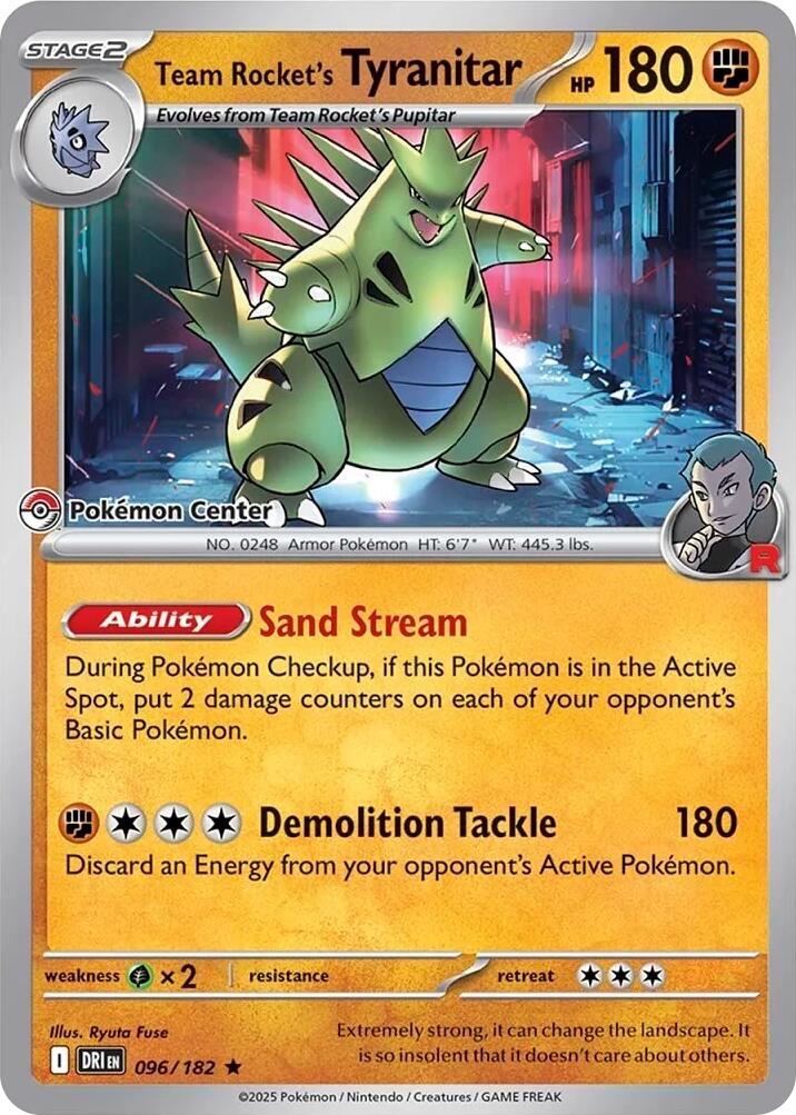 Team Rocket's Tyranitar (096/182) (Pokemon Center Exclusive) Miscellaneous Cards、mySite、waistdrama