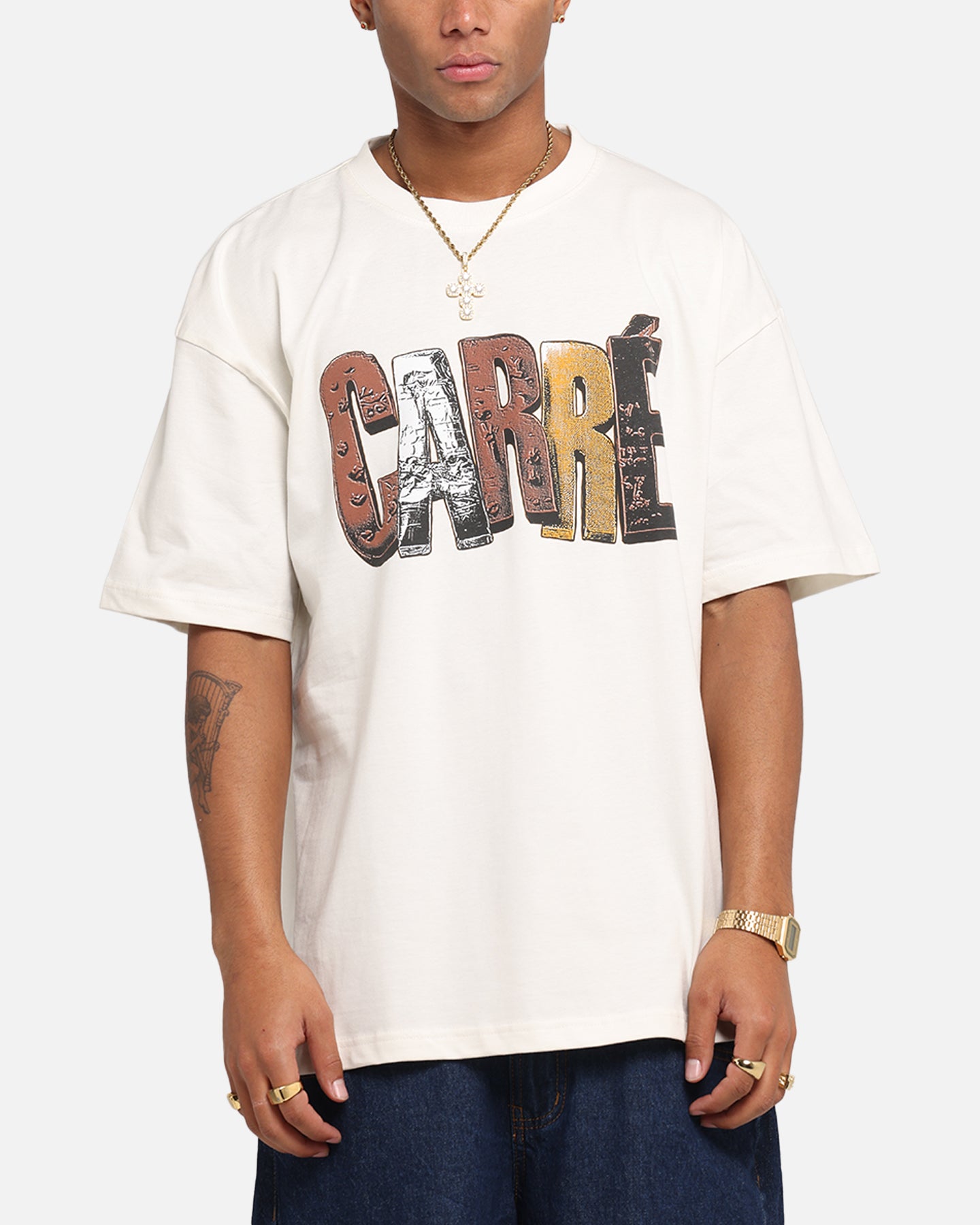 Carre Chocolate T-Shirt Off White、mySite、zt4zffjzw