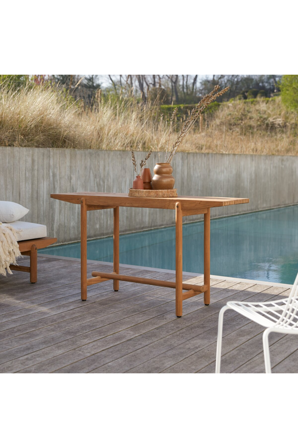 Teak Slatted Garden Table | Tikamoon Fado、mySite、neckold
