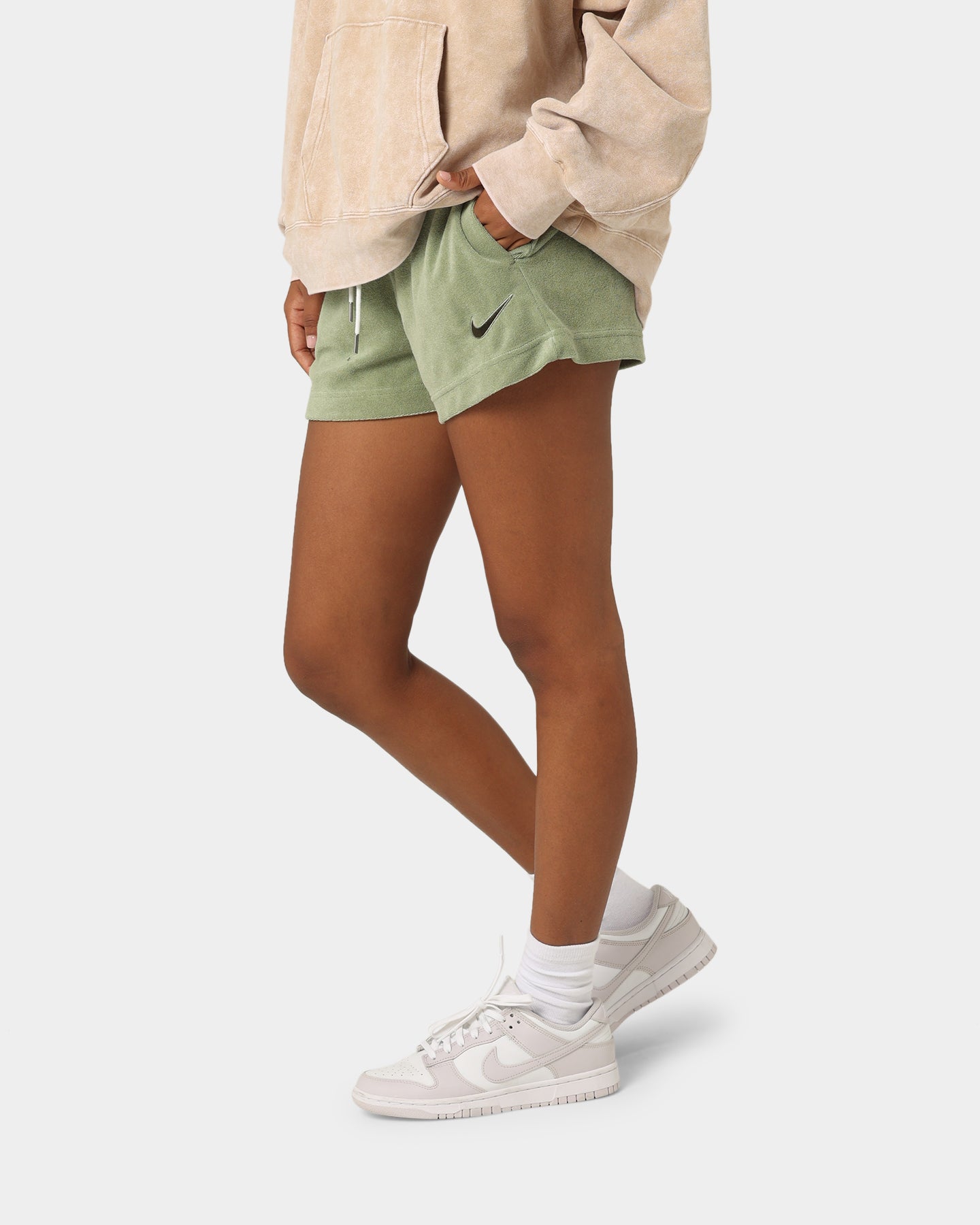 Nike Women's Nike Sportswear Terry PE Shorts Oil Green/Cargo、mySite、zt4zffjzw