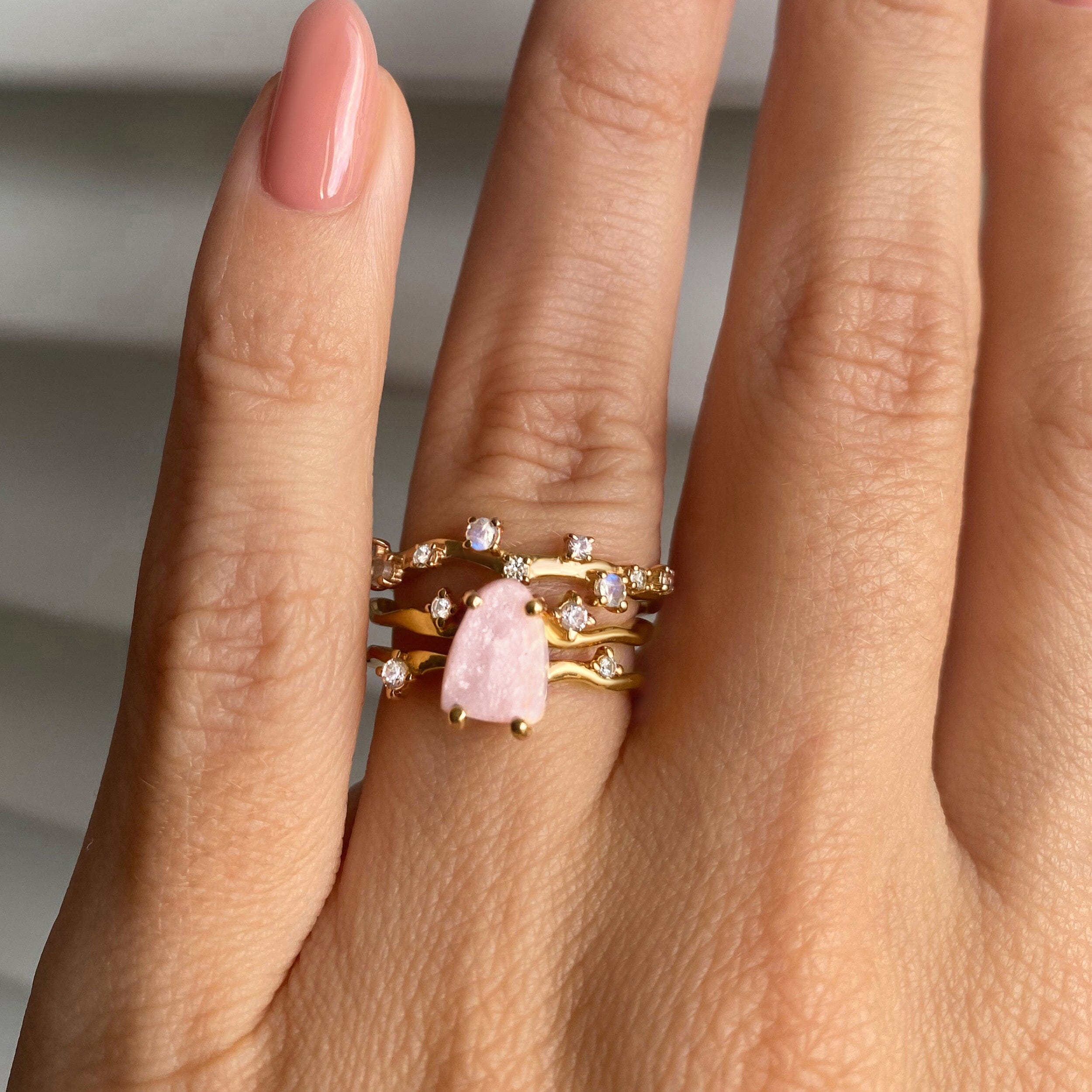 Rose Quartz Flow Ring & Stardust Band、mySite、hinf8tx79