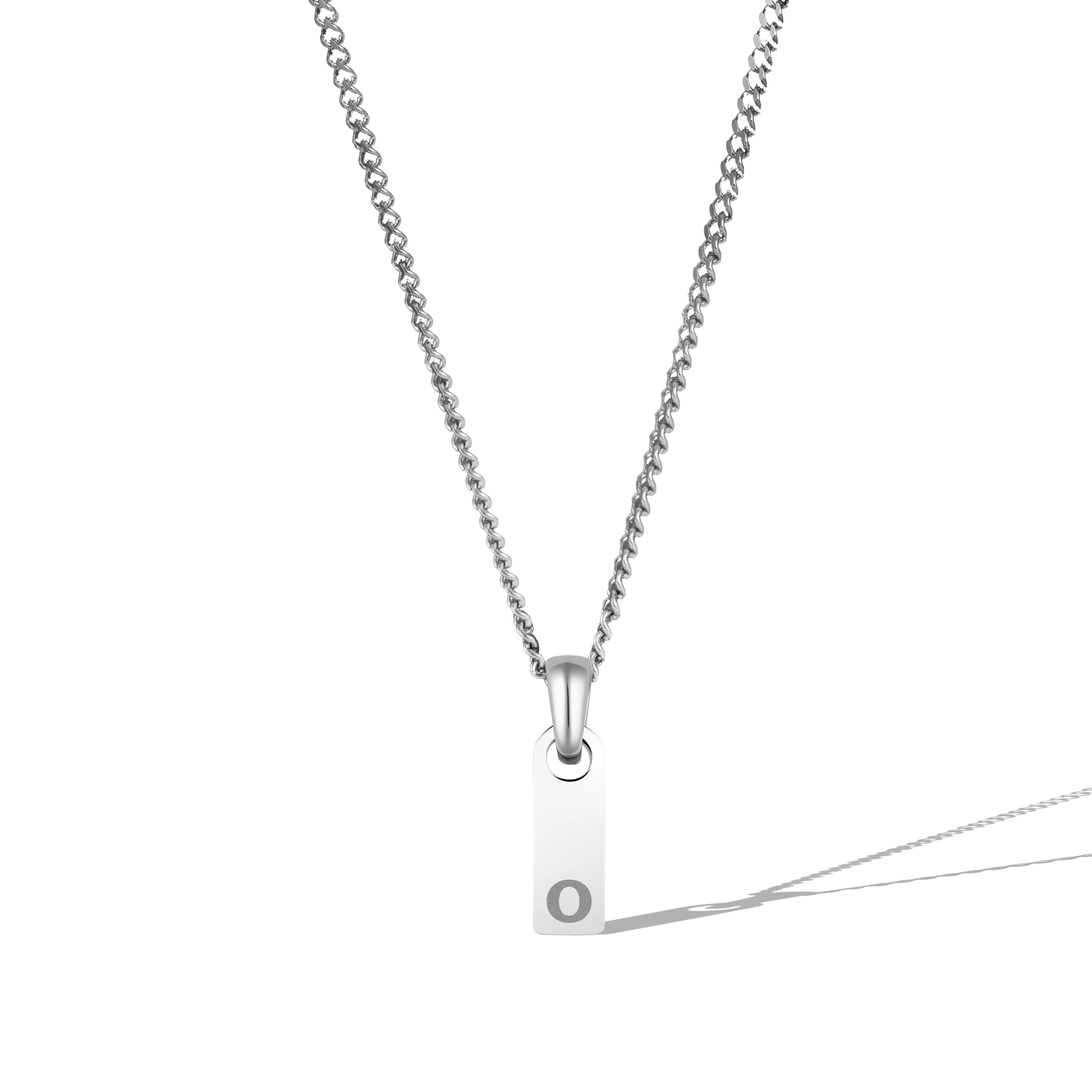 Initial Tag Necklace - Silver、mySite、botmansion