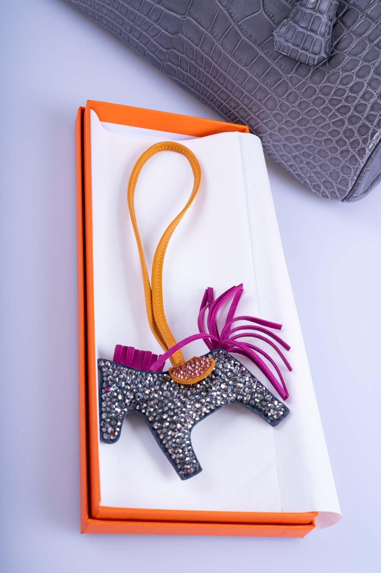 Hermès Rodeo Milo Grigri Light Gray Charm Custom Swarovski PM、mySite、garminoutage.com