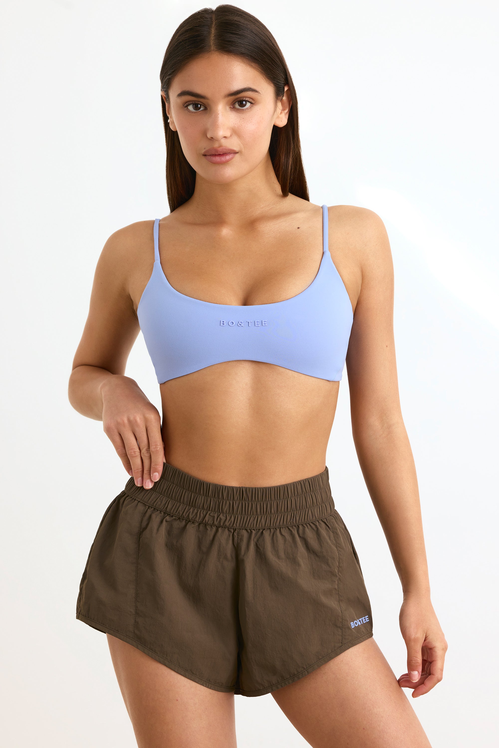 Elasticated Mini Shorts in Espresso、mySite、solidvoid