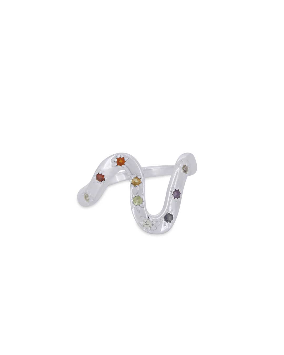 Sterling Silver Chakra Dust Wave Ring – Dainty Gemstone Energy Band (Sizes 6–10)、mySite、topwebapps