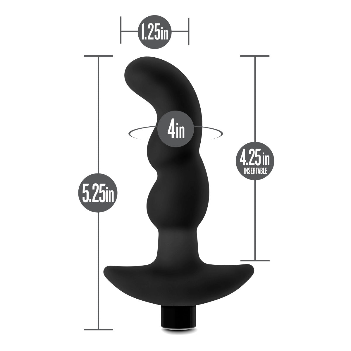 Anal Adventures Platinum By Blush® | Prostate Massager 03 Black 6-Inch Vibrating Rechargeable Anal Plug、mySite、bottomscart