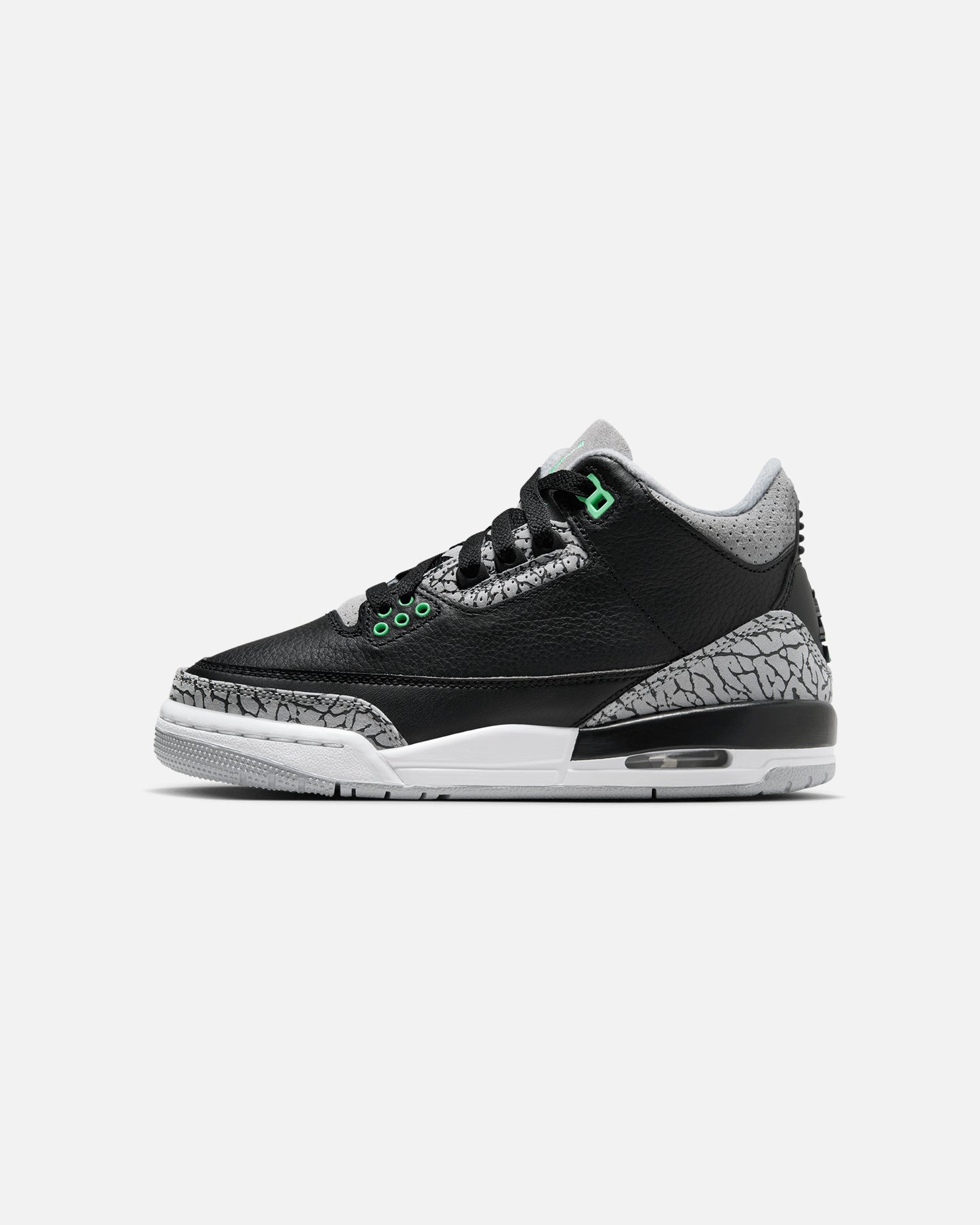 Jordan Kids' Air Jordan 3 Retro (GS) Black/Green Glow、mySite、zt4zffjzw