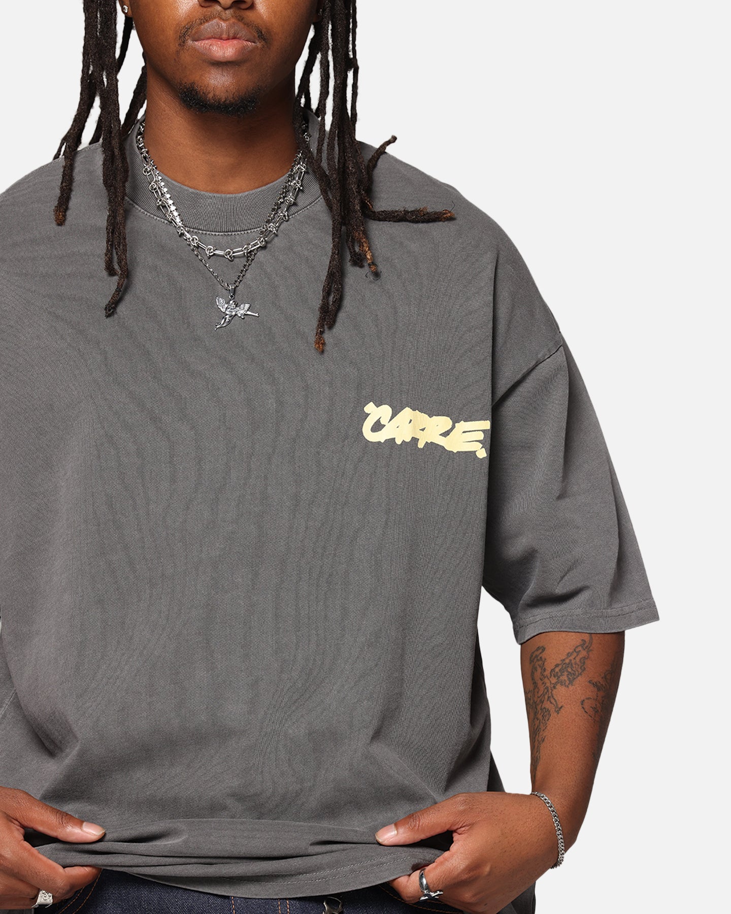 Carre Passport Mock Neck T-Shirt Washed Charcoal、mySite、zt4zffjzw