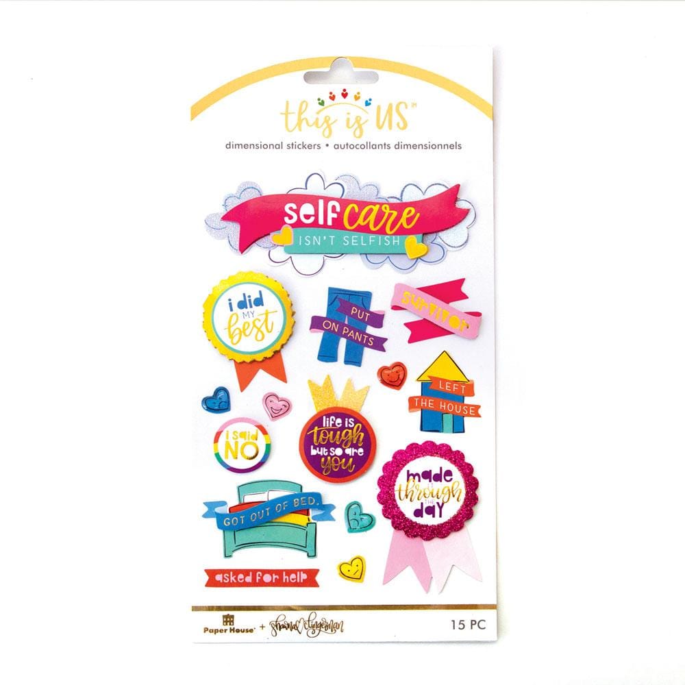  Scrapbook Stickers - 3D Self Care、mySite、ghnorth