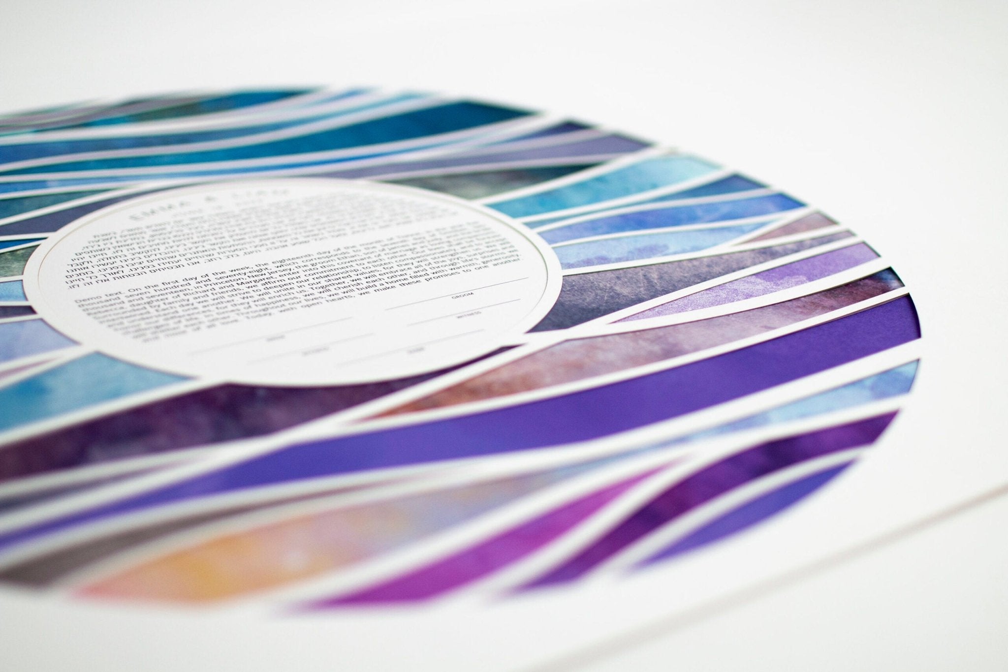  Abstract Waves Paper Cut Ketubah by Adriana Saipe、mySite、elrpsem3k