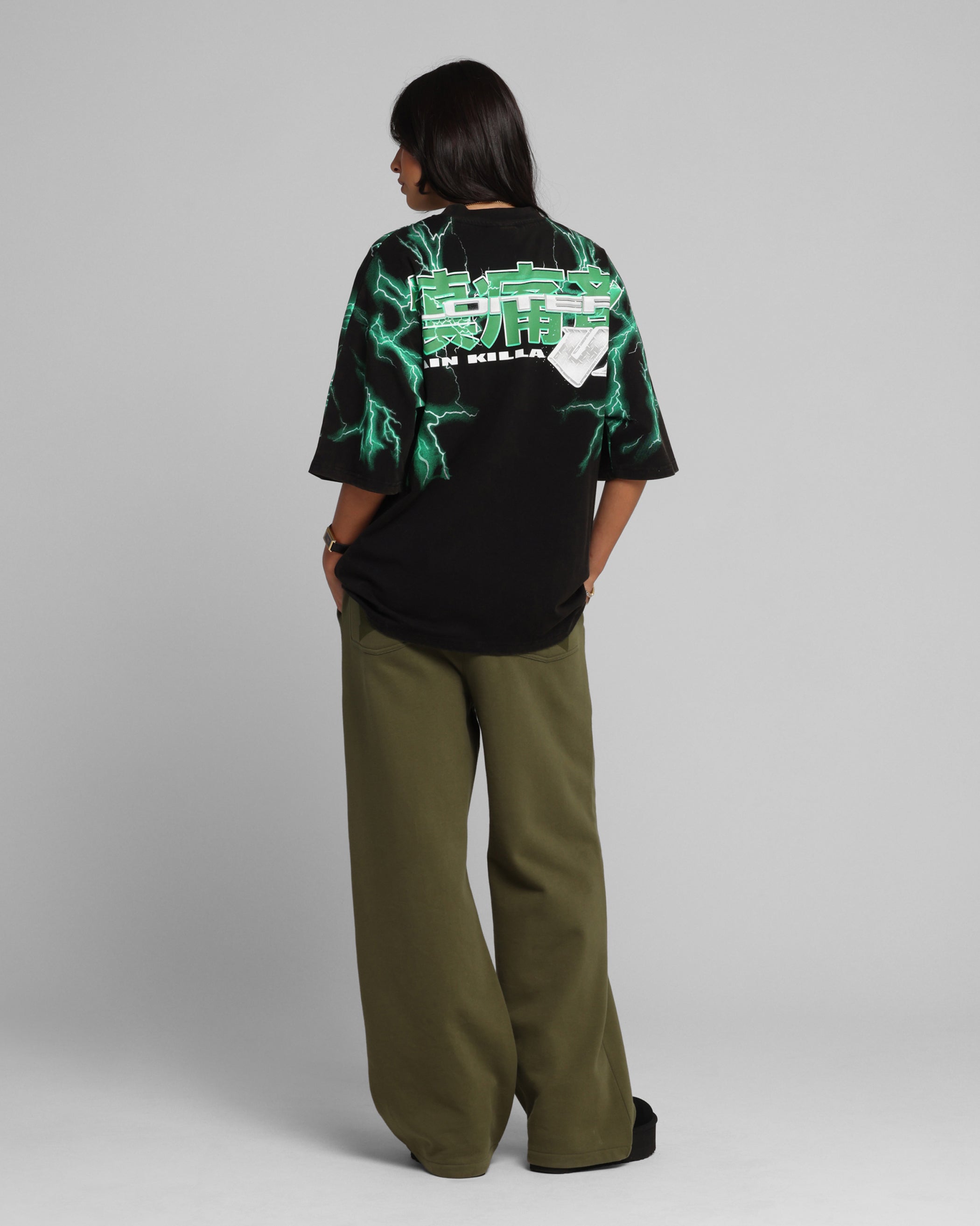 Loiter Greaser Vintage T-Shirt Black/Green、mySite、zt4zffjzw