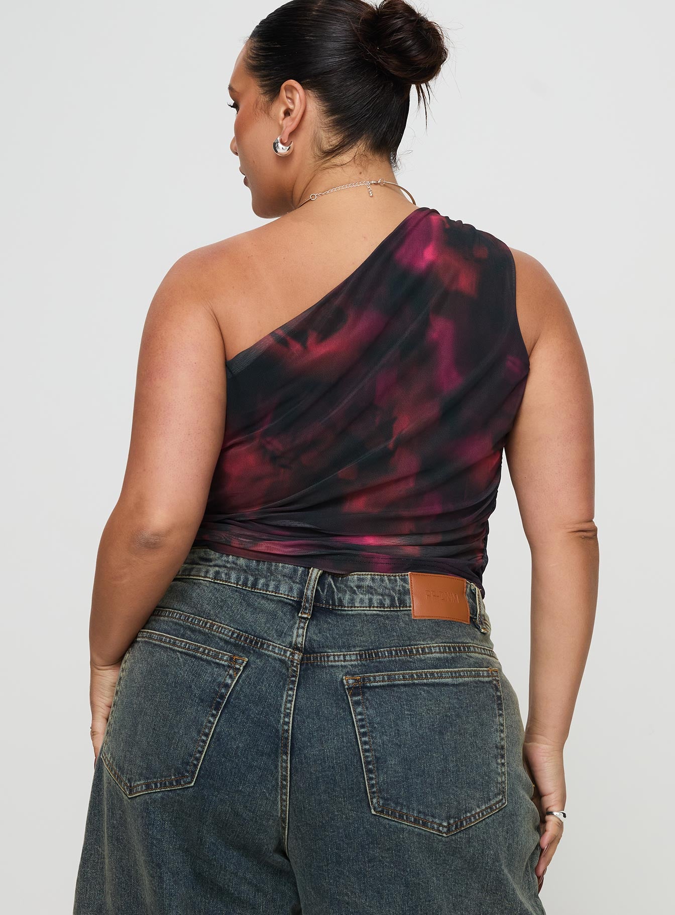 Annem One Shoulder Top Black / Red Curve、mySite、solidvoid