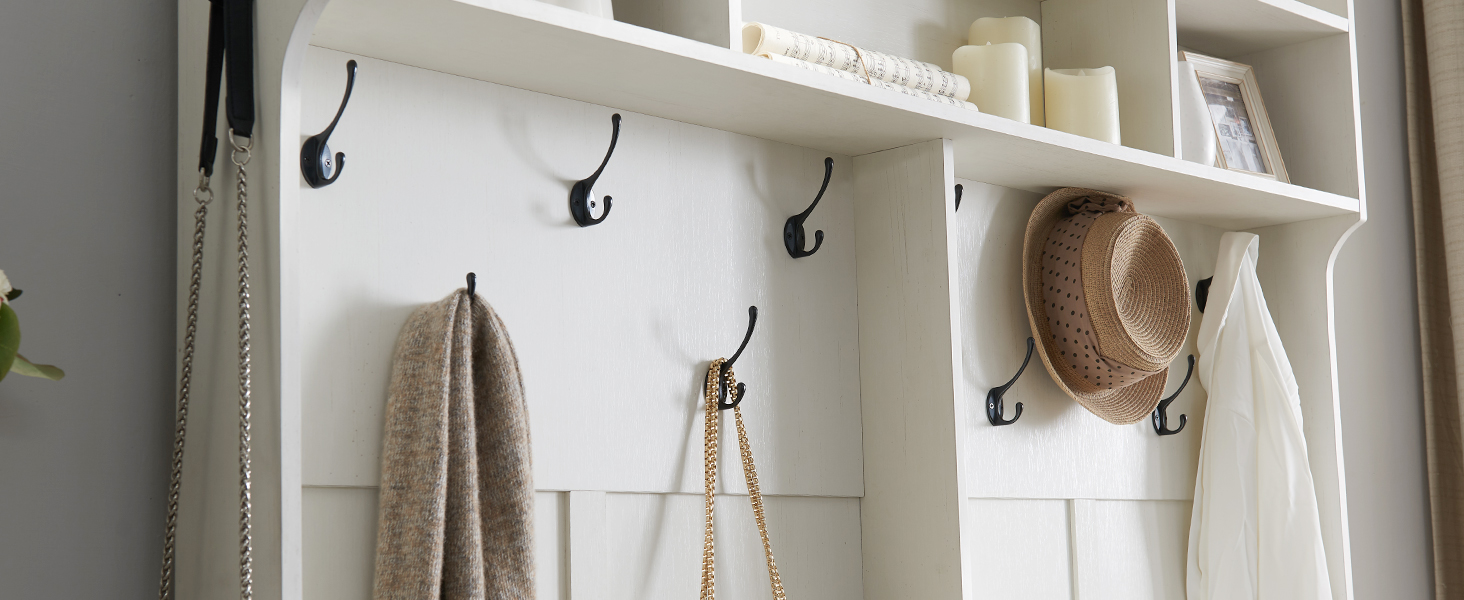 Entryway Bench with Coat Rack