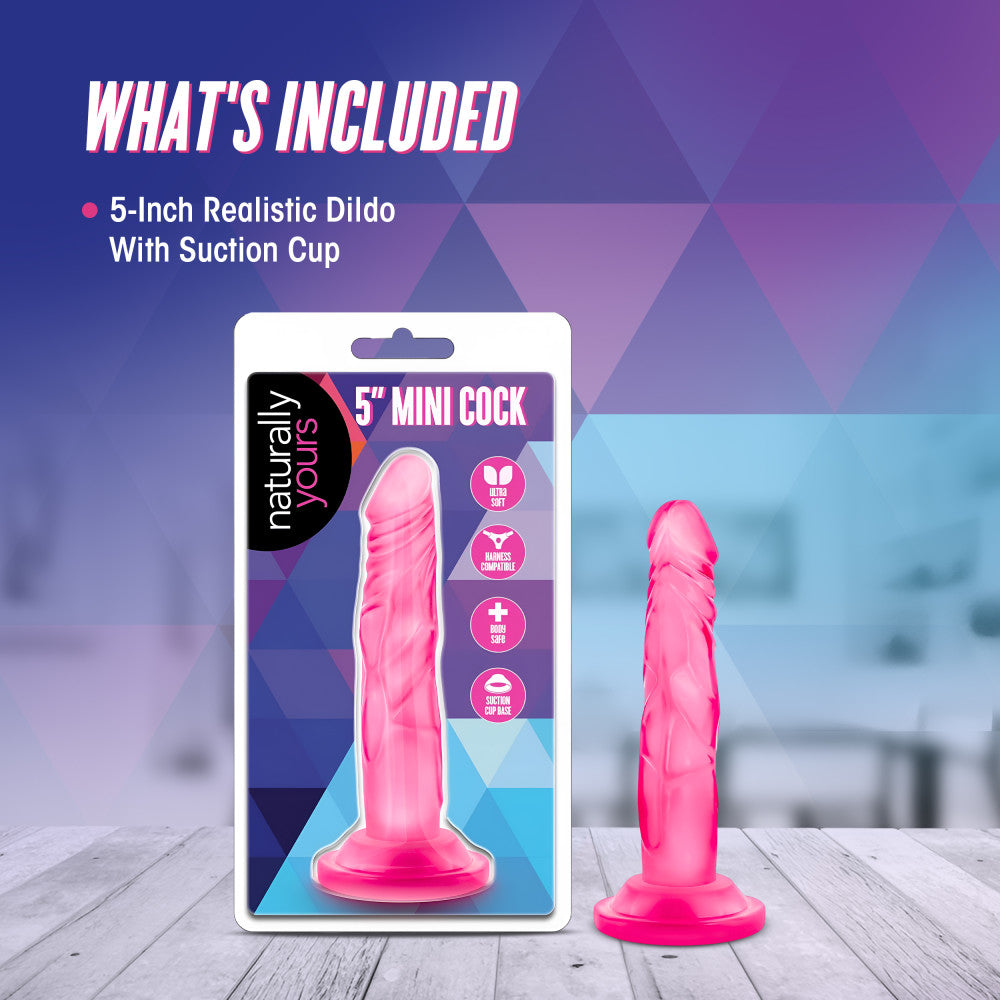 Naturally Yours By Blush® | Realistic Pink 5.75-Inch Long Dildo With Suction Cup Base、mySite、bottomscart