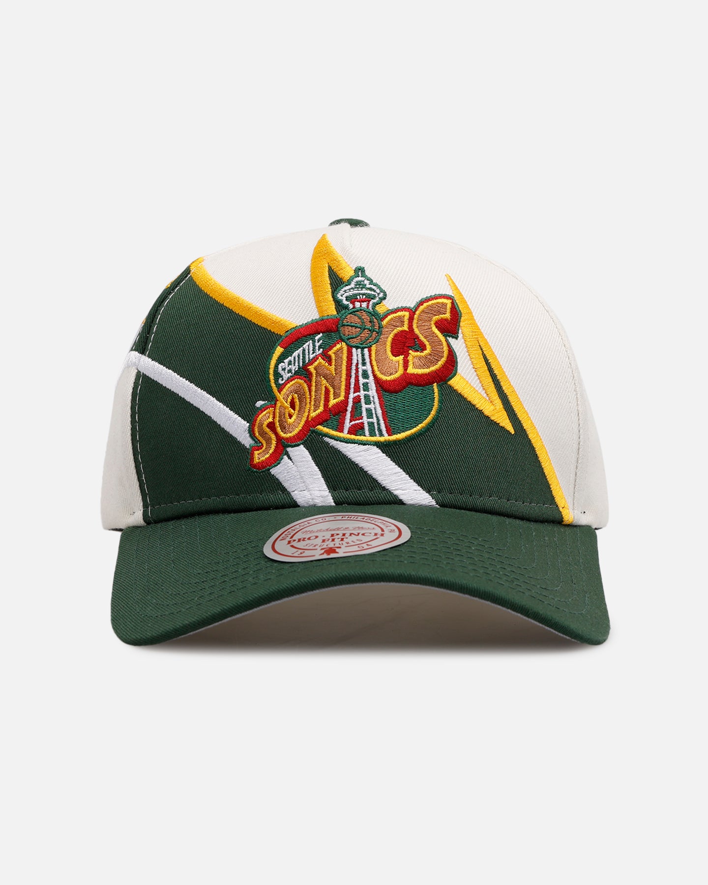 Mitchell & Ness Seattle SuperSonics 'Shark Tooth' Pro Pinch Snapback Cream/Green、mySite、zt4zffjzw