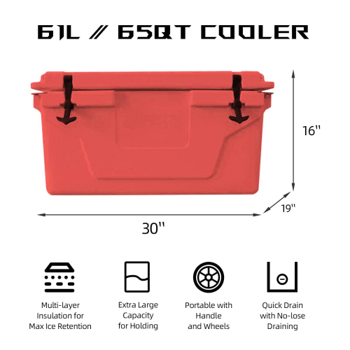 Hot Selling Blue color 65QT Outdoor cooler fish ice chest Box 2022 Popular Camping Cooler Box、、eastwooduniform
