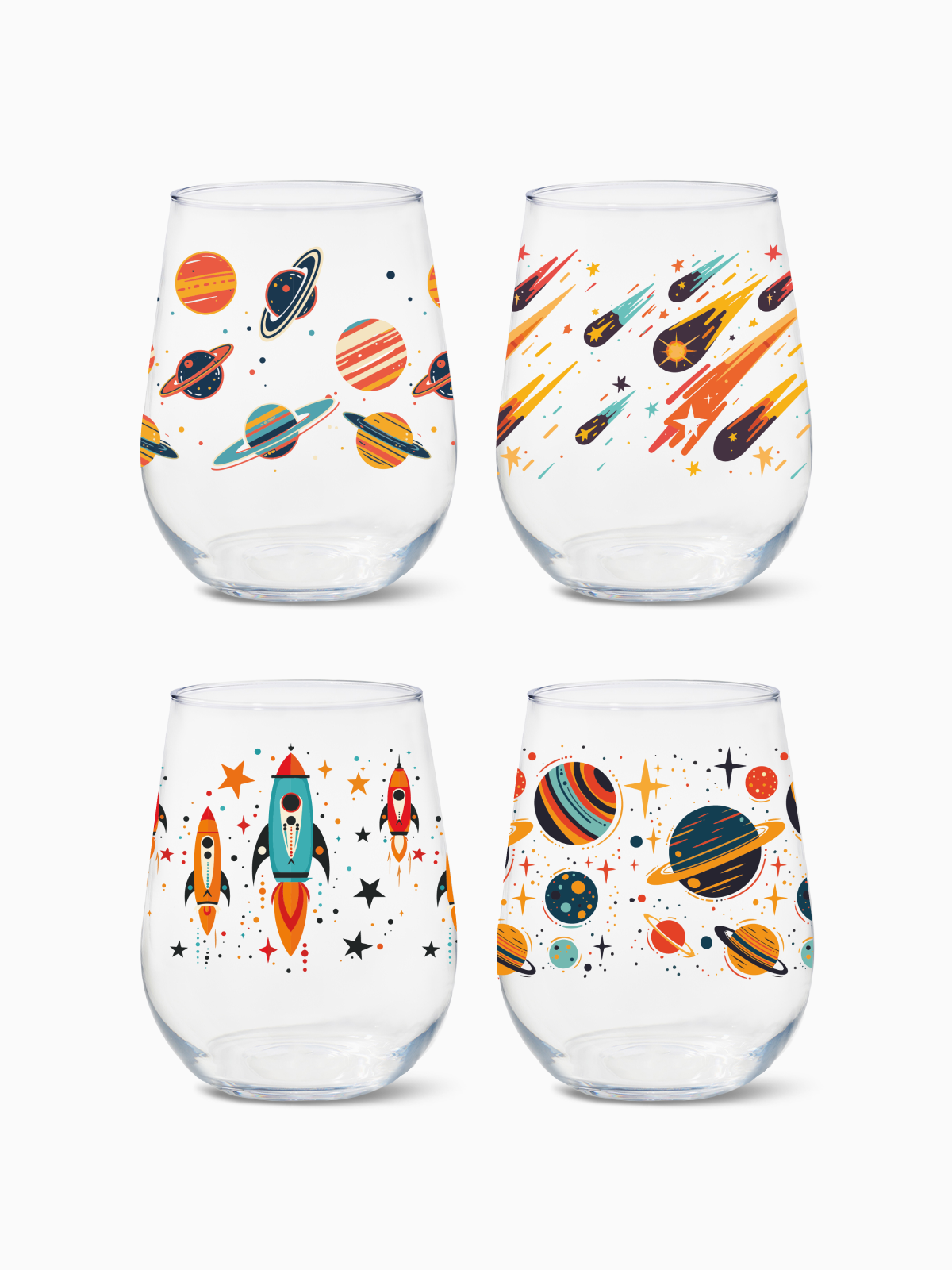 Colorful Galaxy - RESERVE 16oz Stemless Wine Tritan Copolyester Glass、mySite、camillekostekn