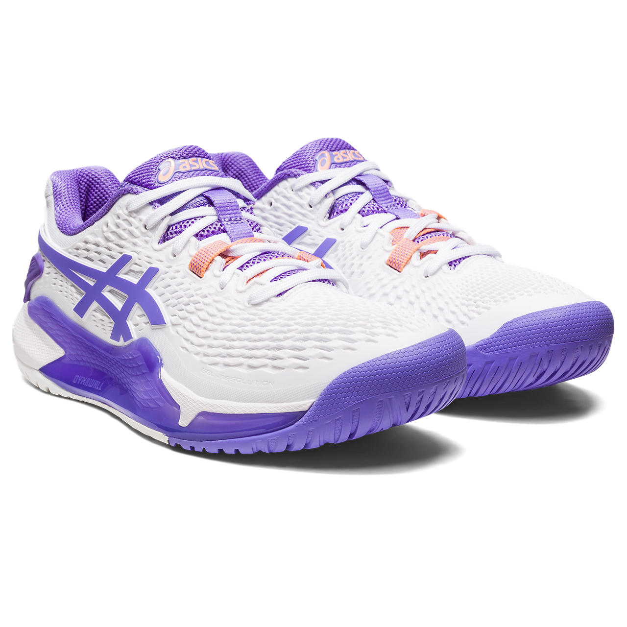 Asics Gel Resolution 9 Wide Women's Tennis Shoe (White/Amethyst)