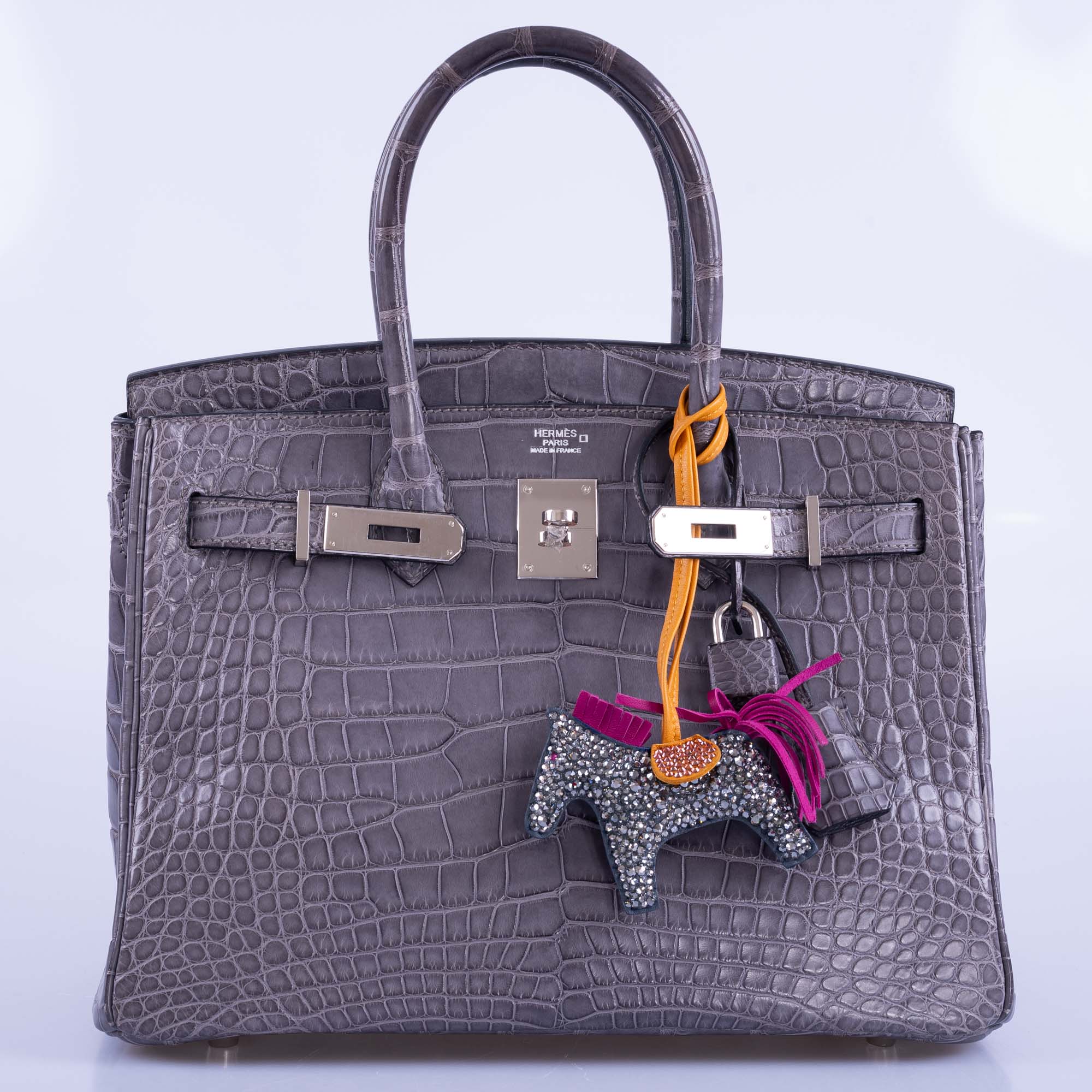 Hermès Rodeo Milo Grigri Light Gray Charm Custom Swarovski PM、mySite、garminoutage.com