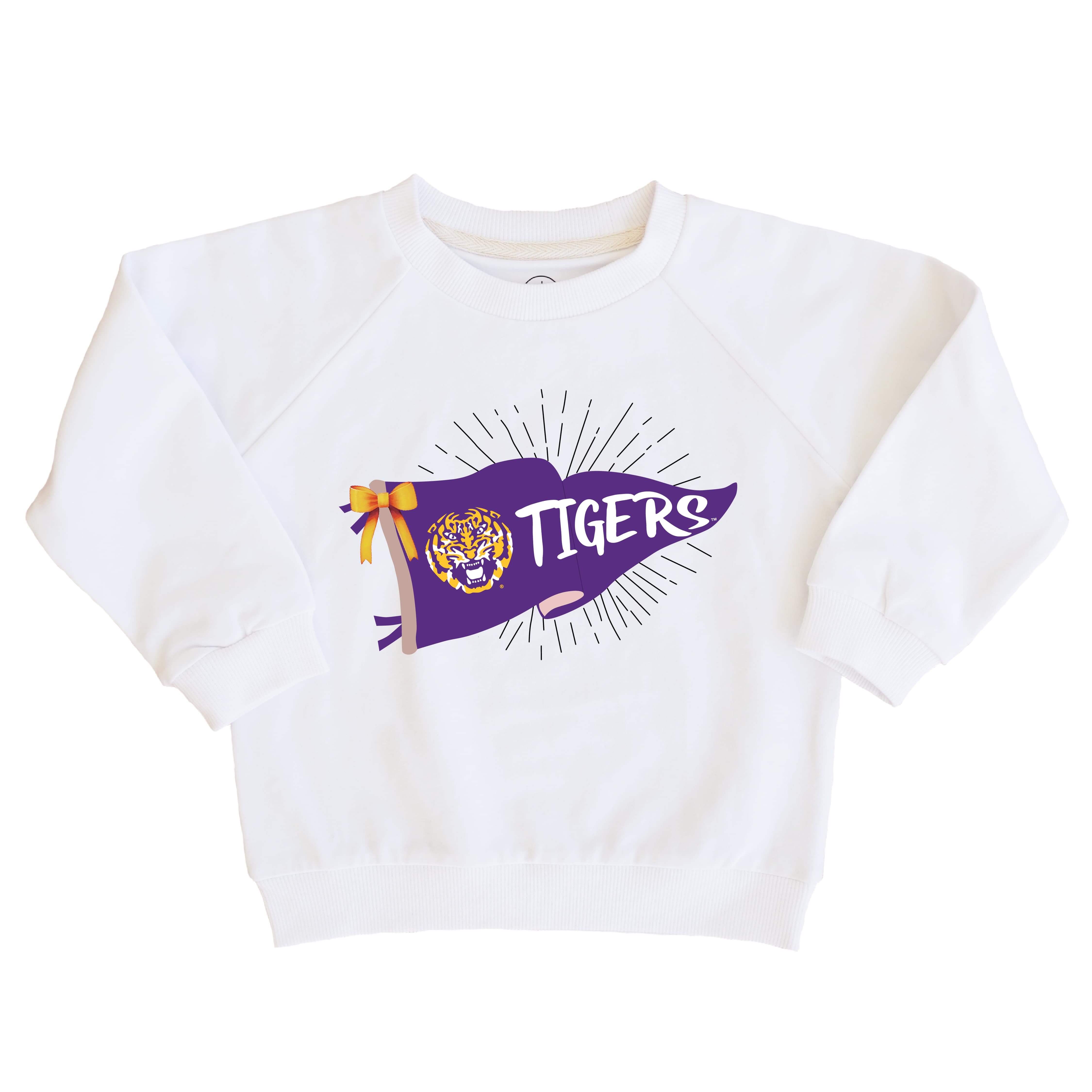  Louisiana State University | Footballs & Bows Kids Graphic Sweatshirts、mySite、layawaytickets
