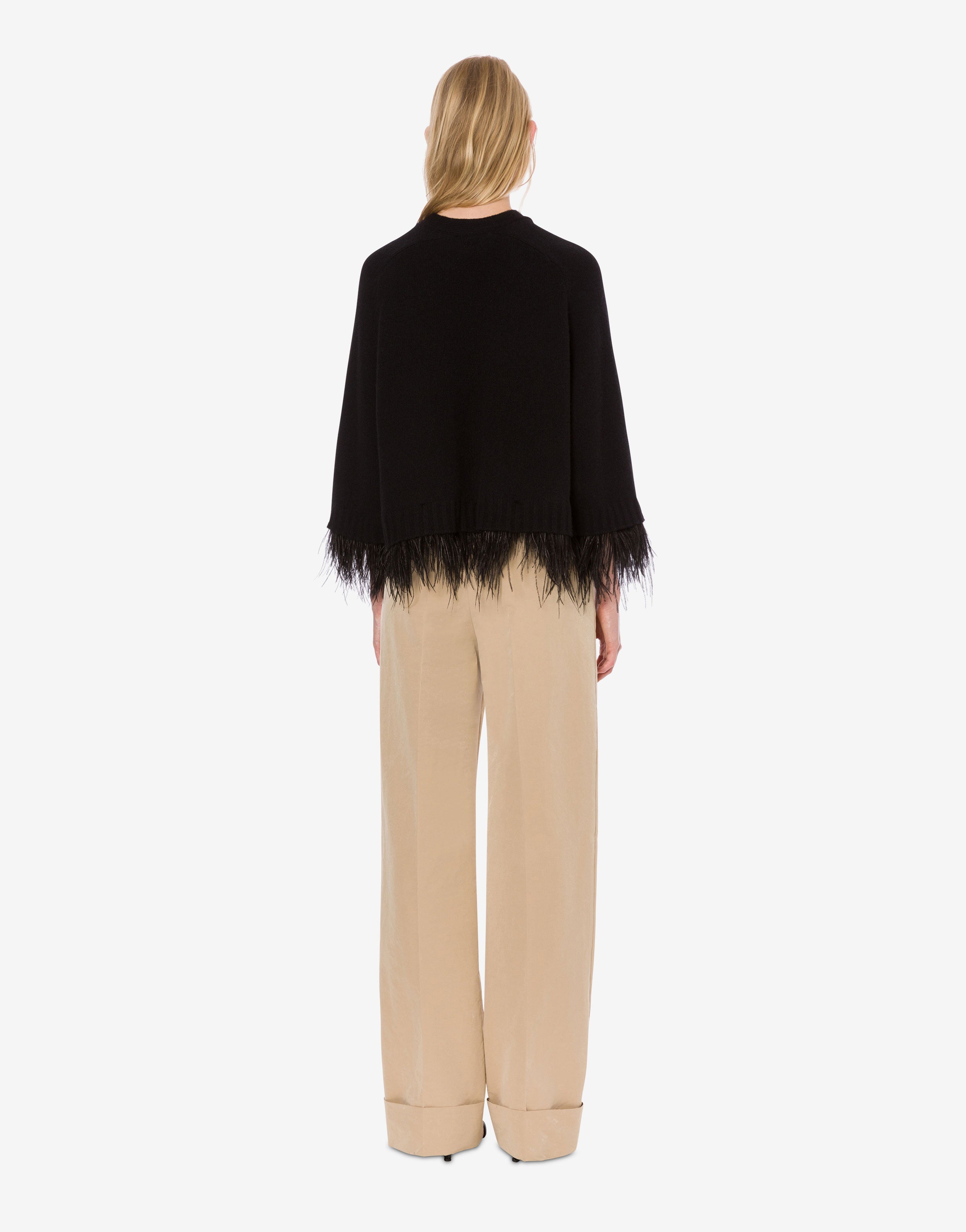 Cardigan in cashmere riciclato con piume、mySite、aoinhome