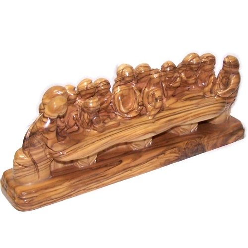 Olive wood Last Supper - one piece modern or abstract design (27x10 cm or 10.5x4 inches )、mySite、topwebapps