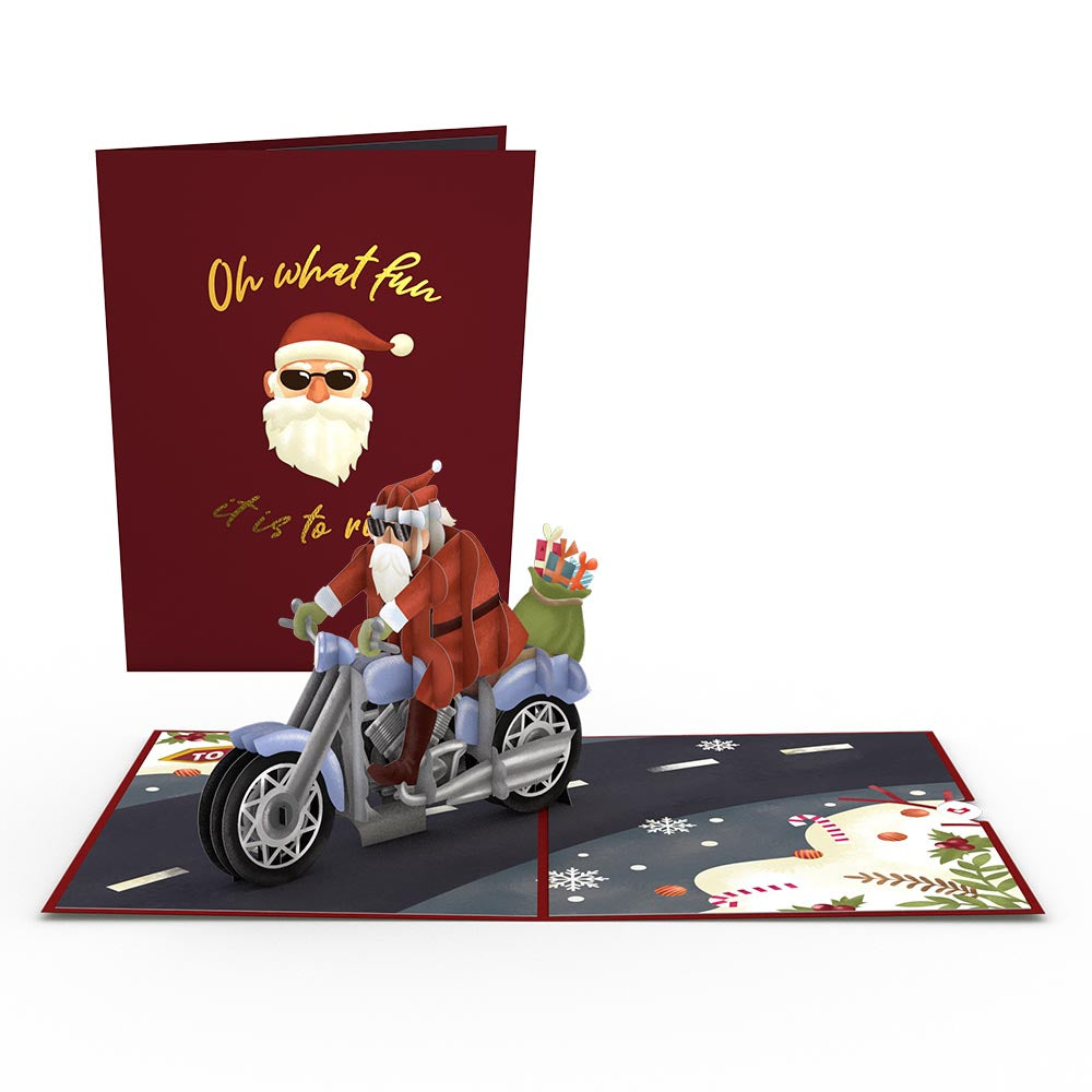 Santa Biker Pop-Up Card、mySite、solidvoid