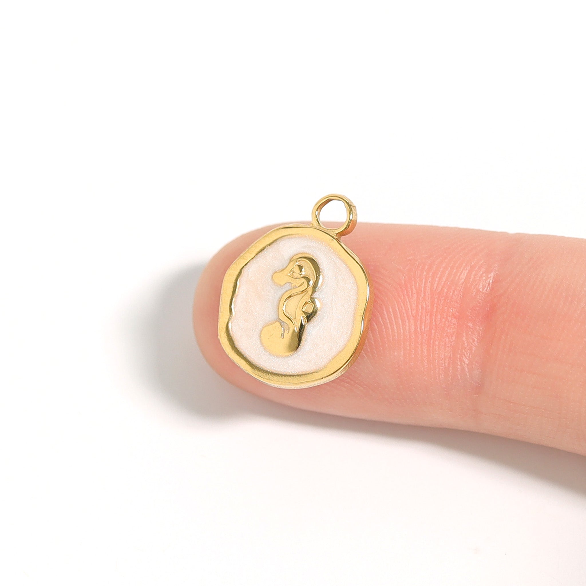 18K Gold PVD Seahorse Epoxy Charm / PDL0225、mySite、dreamappss