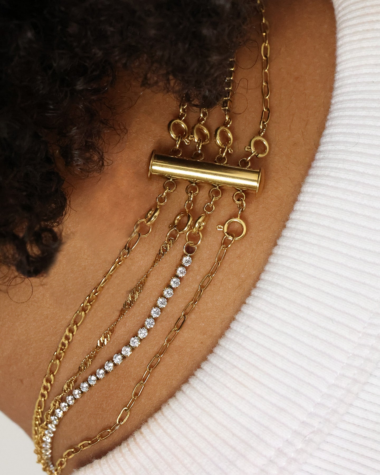 Raising Hell Women's 4 Chain Customisable Clasp Gold、mySite、zt4zffjzw