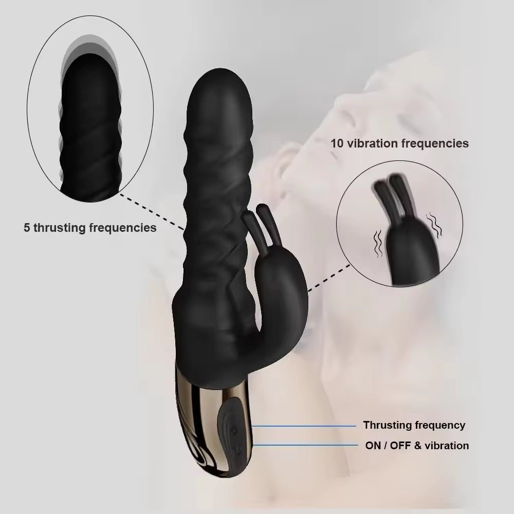 Come Closer Rabbit Rotate Shaft Vibrator | 10 Thrusting modes、mySite、bottomscart