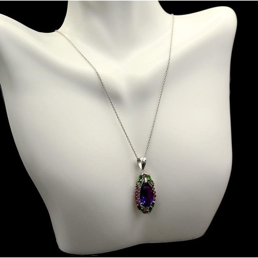 Unique Multi-Gemstone Pendant in Sterling Silver、mySite、g9winljtr