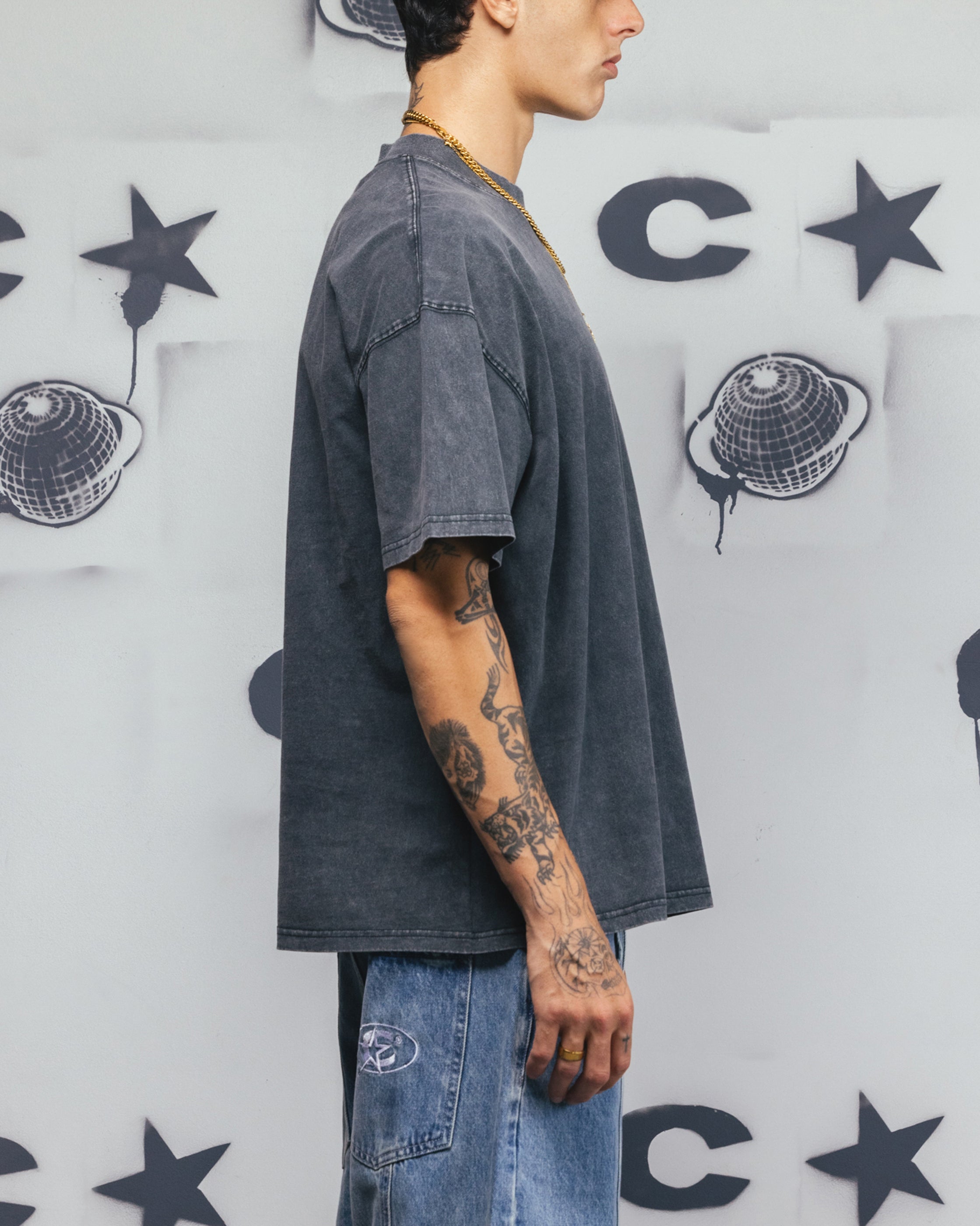 Carre Tagline T-Shirt Washed Black/Pink、mySite、zt4zffjzw